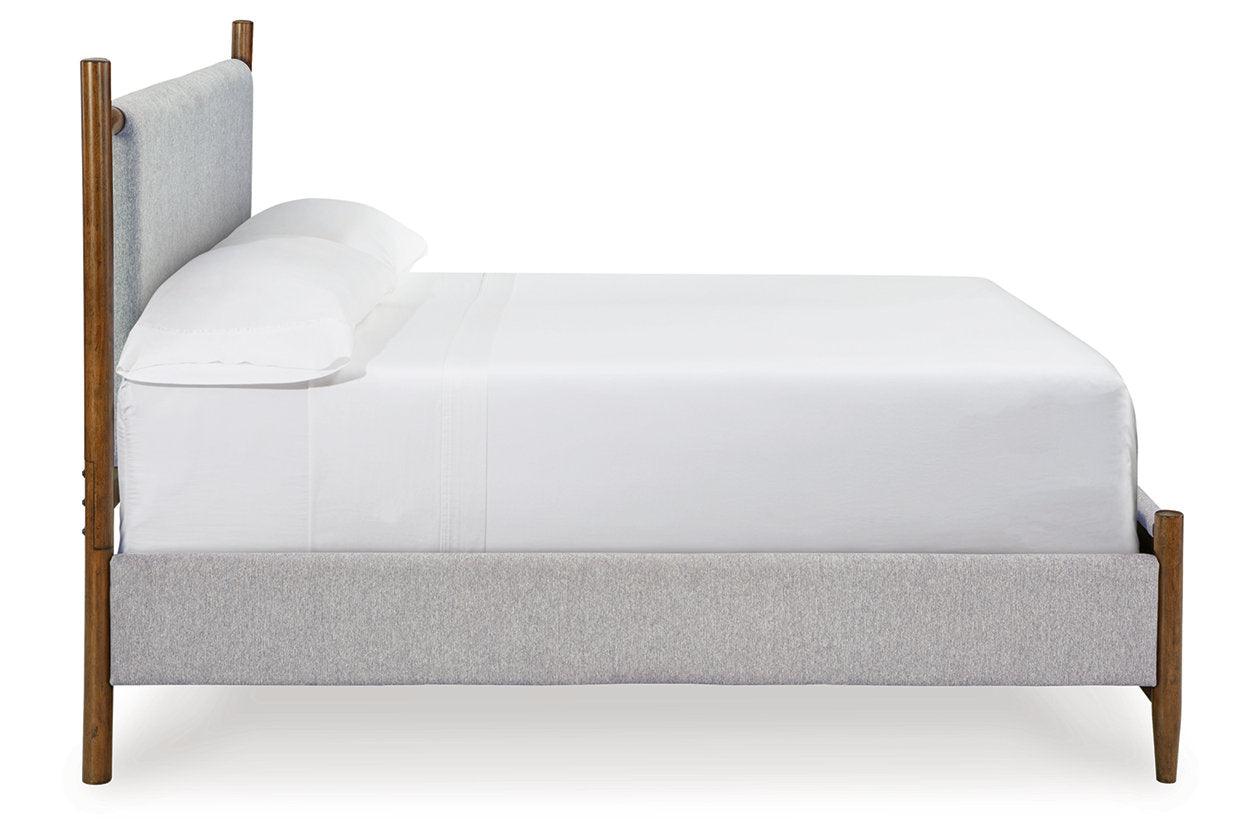 Lyncott Brown Queen Upholstered Panel Bed - Image 3