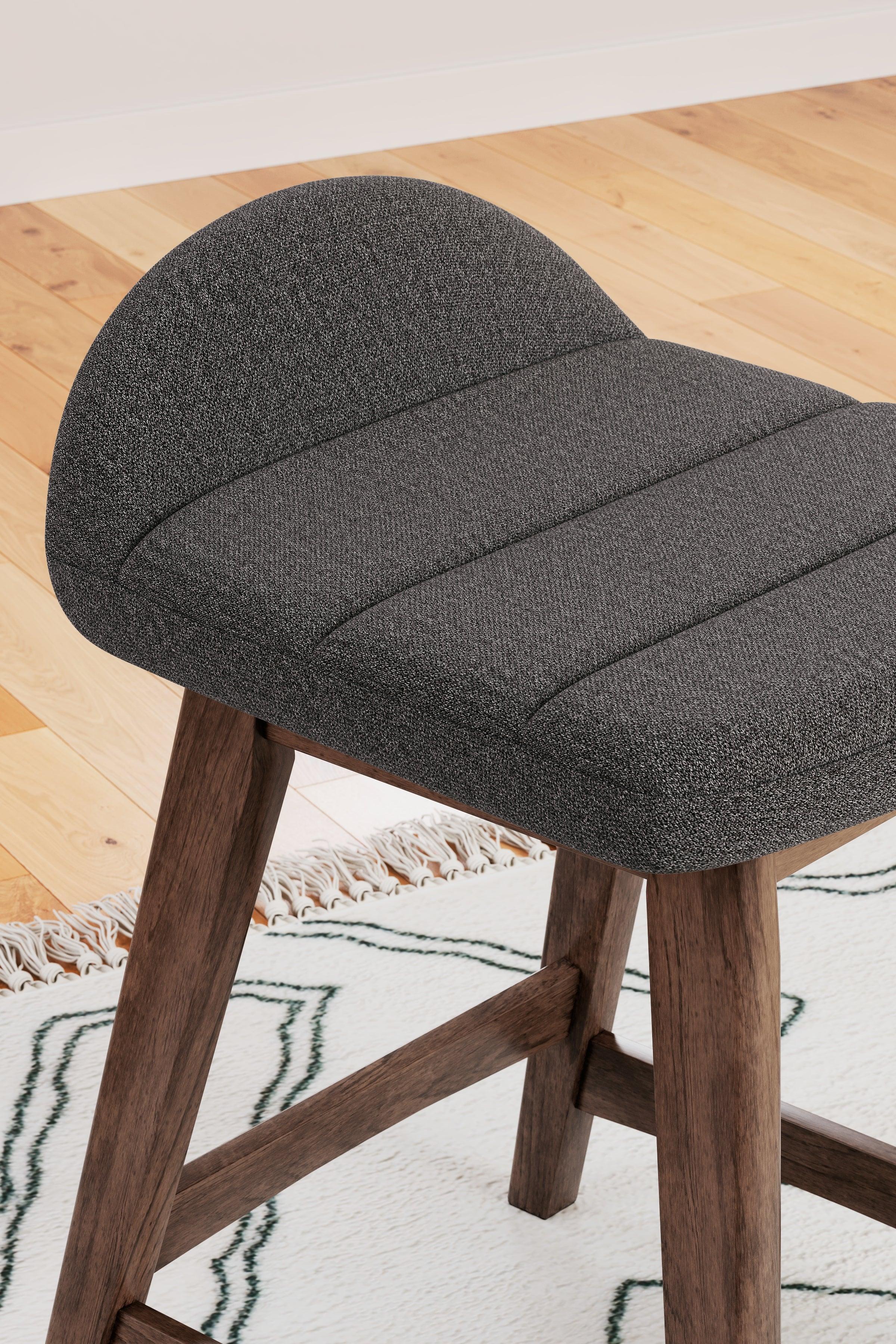 Lyncott Charcoal/Brown Counter Height Barstool, Set of 2 - Image 3