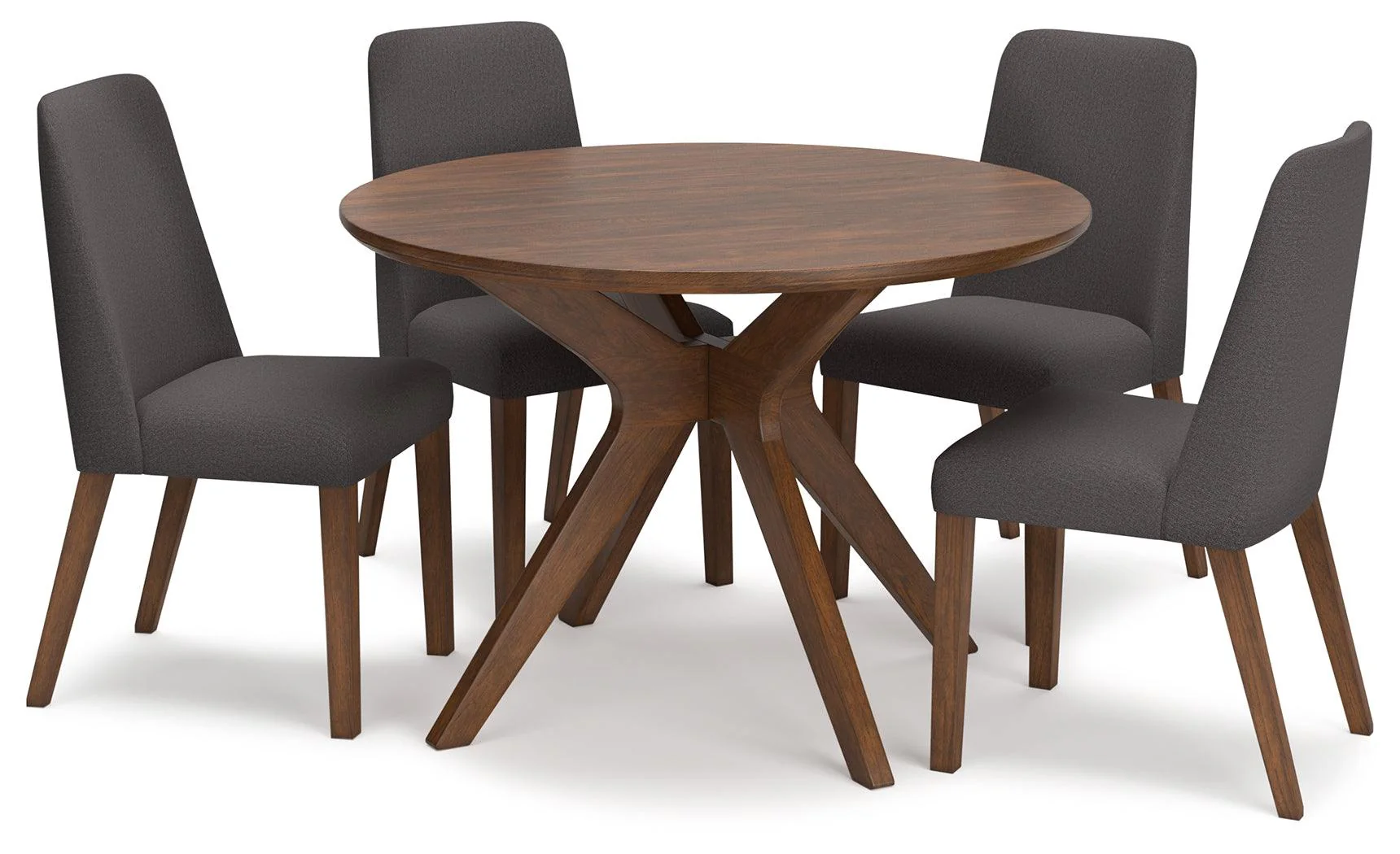Lyncott Charcoal/Brown Dining Table and 4 Chairs - Image 7