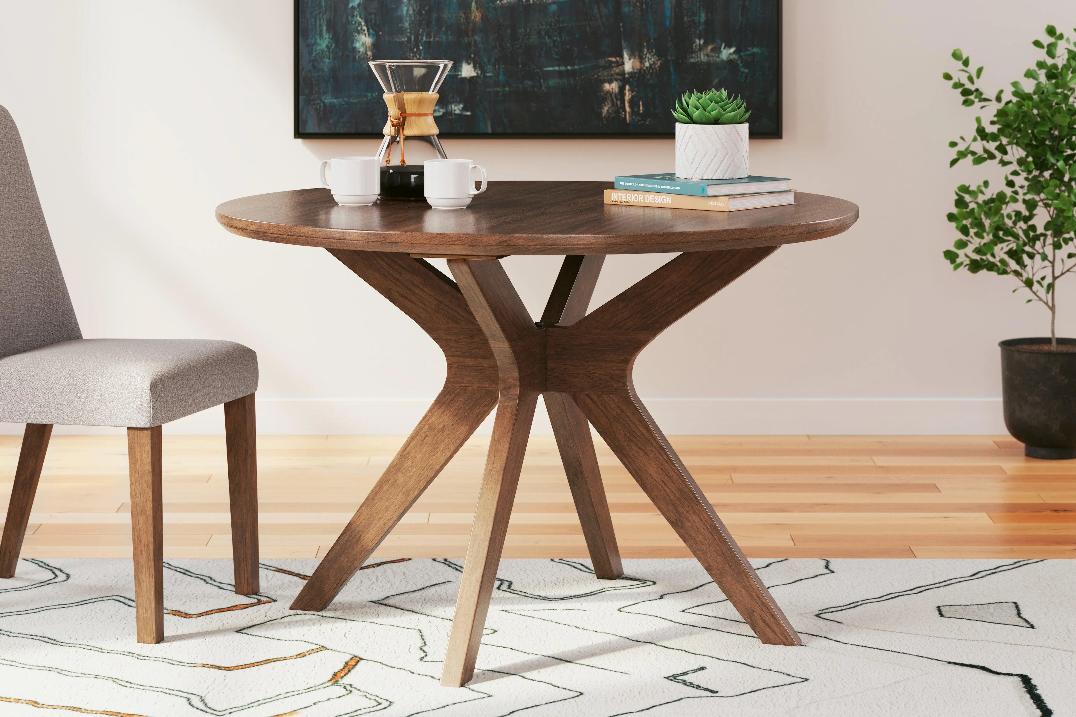 Lyncott Dining Table and 4 Chairs in Gray/Brown - Image 9