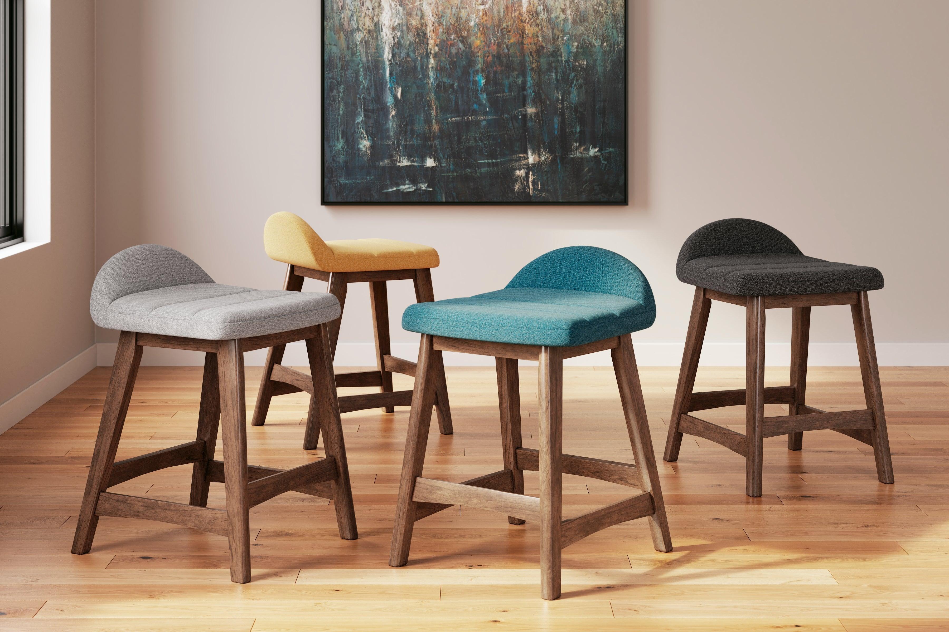 Lyncott Light Gray/Brown Counter Height Barstool, Set of 2 - Image 3
