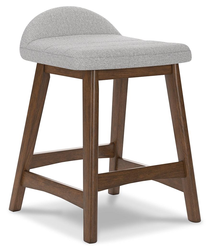 Lyncott Light Gray/Brown Counter Height Barstool, Set of 2 - Image 4