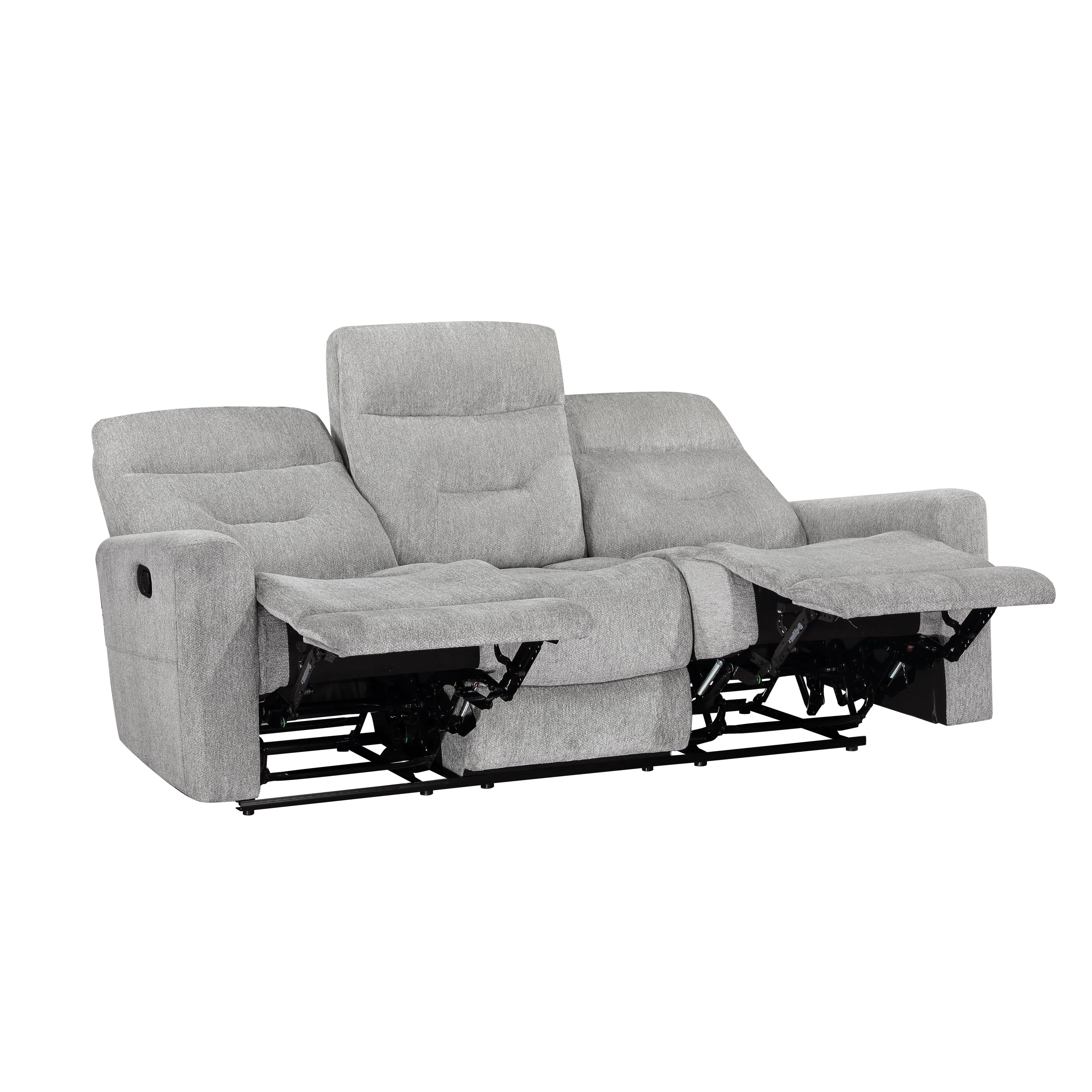Lyndon Gray Double Reclining Sofa - Image 5