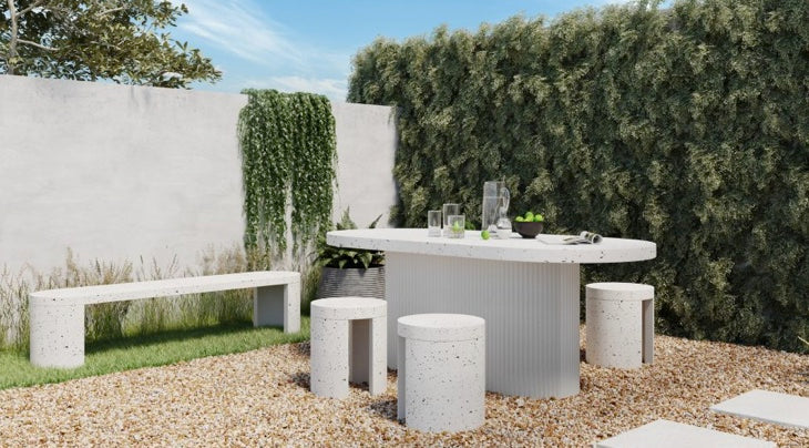 Lyon Outdoor Bench Light Grey - Image 2
