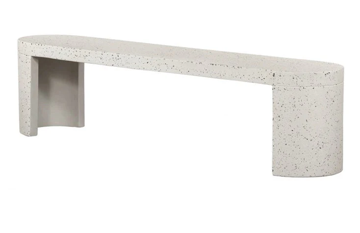 Lyon Outdoor Bench Light Grey - Image 3