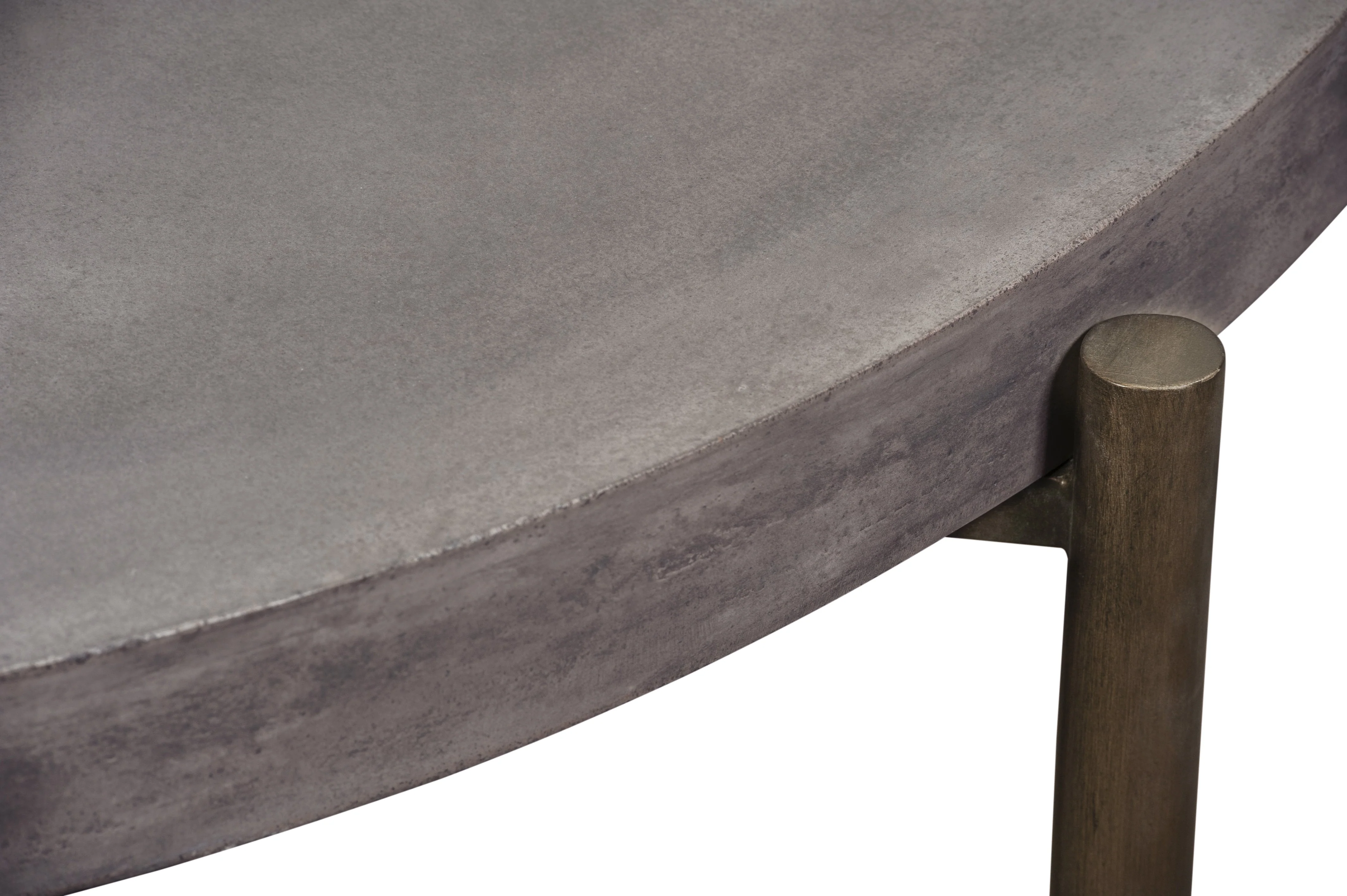 Lyon Round Natural Concrete and Metal Coffee Table - Image 4