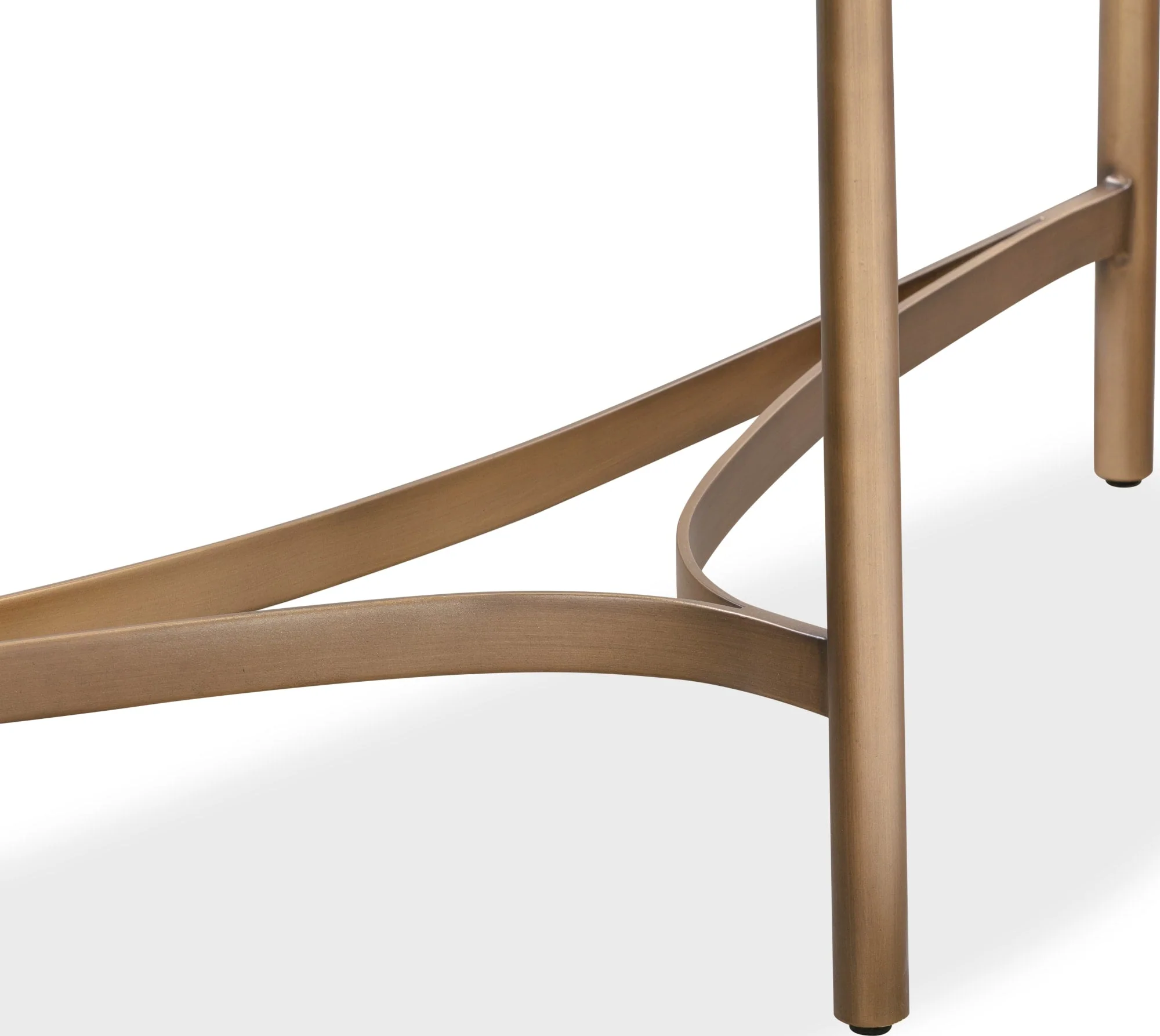 Lyon White/Brushed Bronze Semi-Circular Concrete and Metal Console Table - Image 5