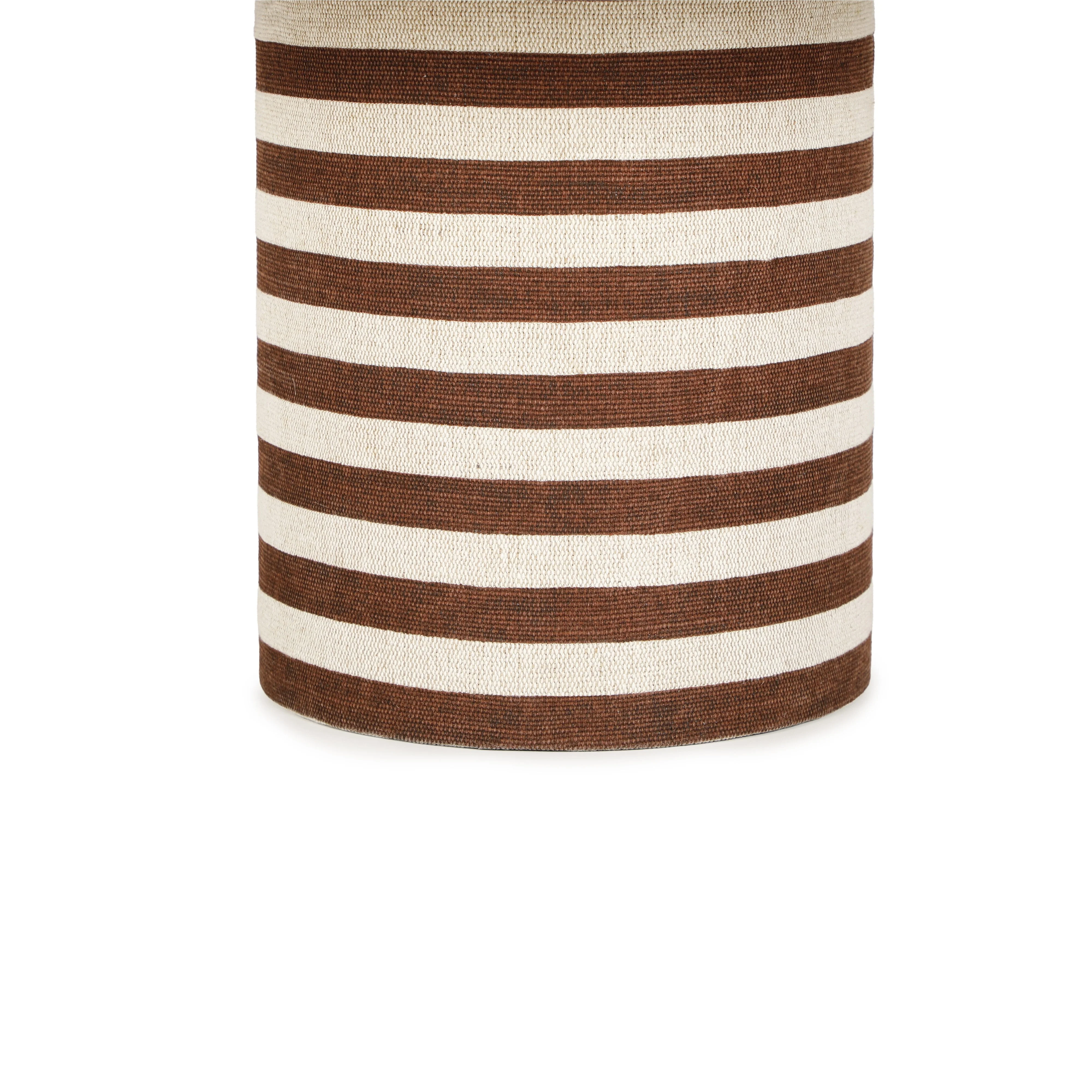 Lyra 30" Natural Striped Cotton Jute Designer Coffee Table - Image 4