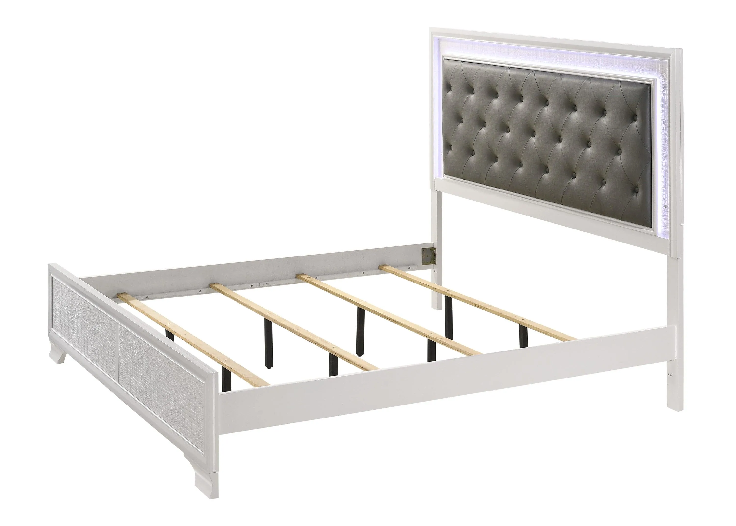 Lyssa Frost LED Upholstered Panel Bedroom Set - Image 10