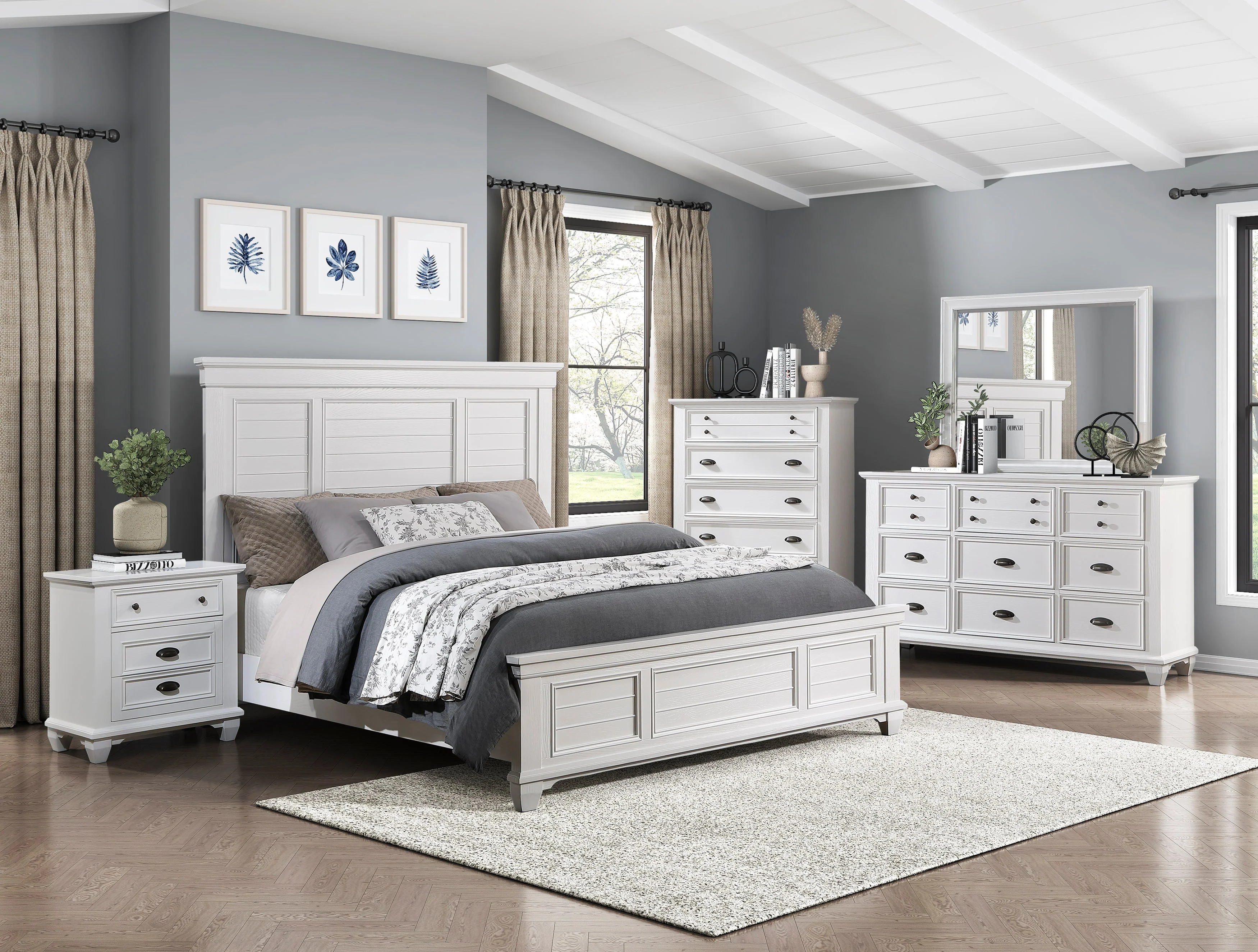 Mackinac White King Panel Bed - Image 4