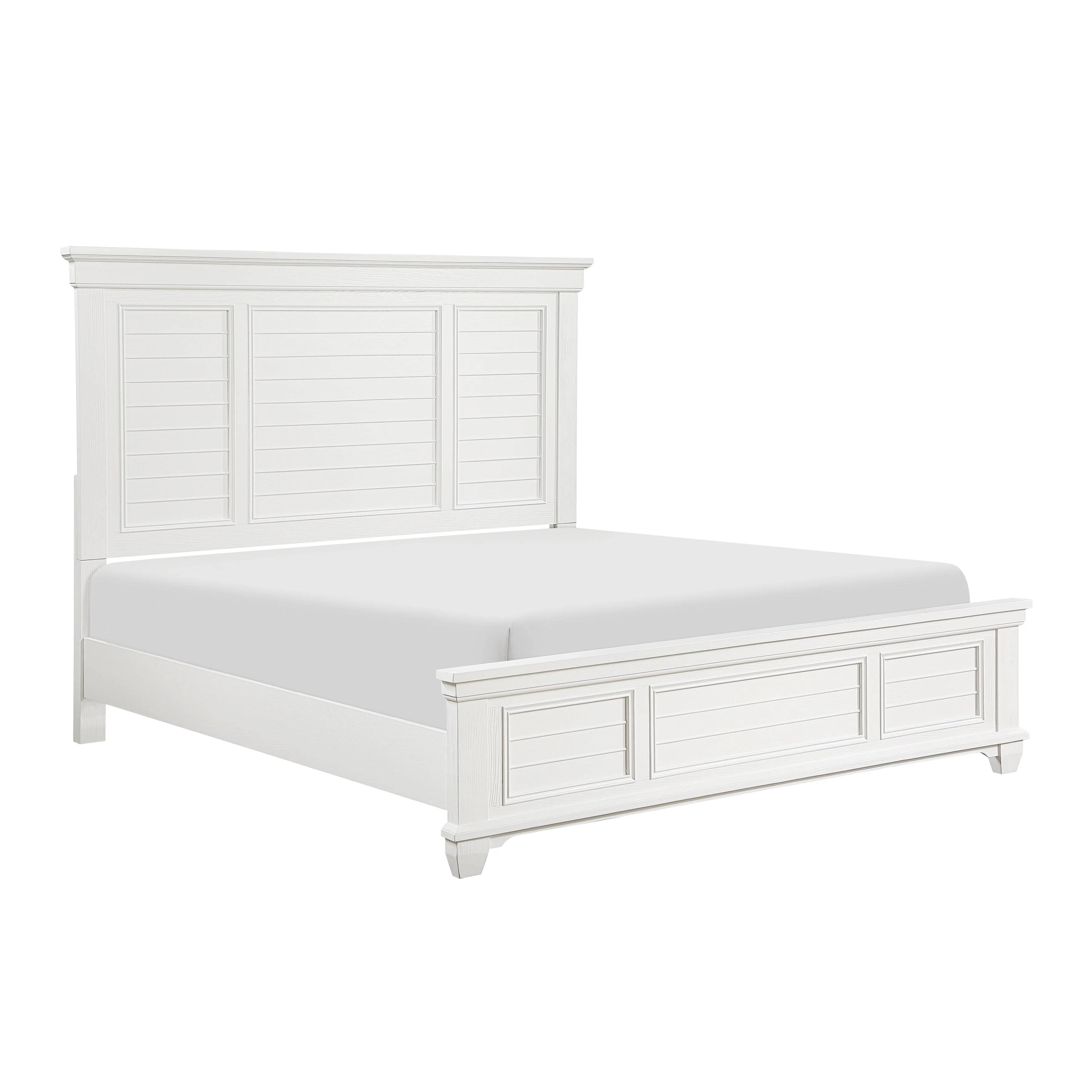 Mackinac White Queen Panel Bed