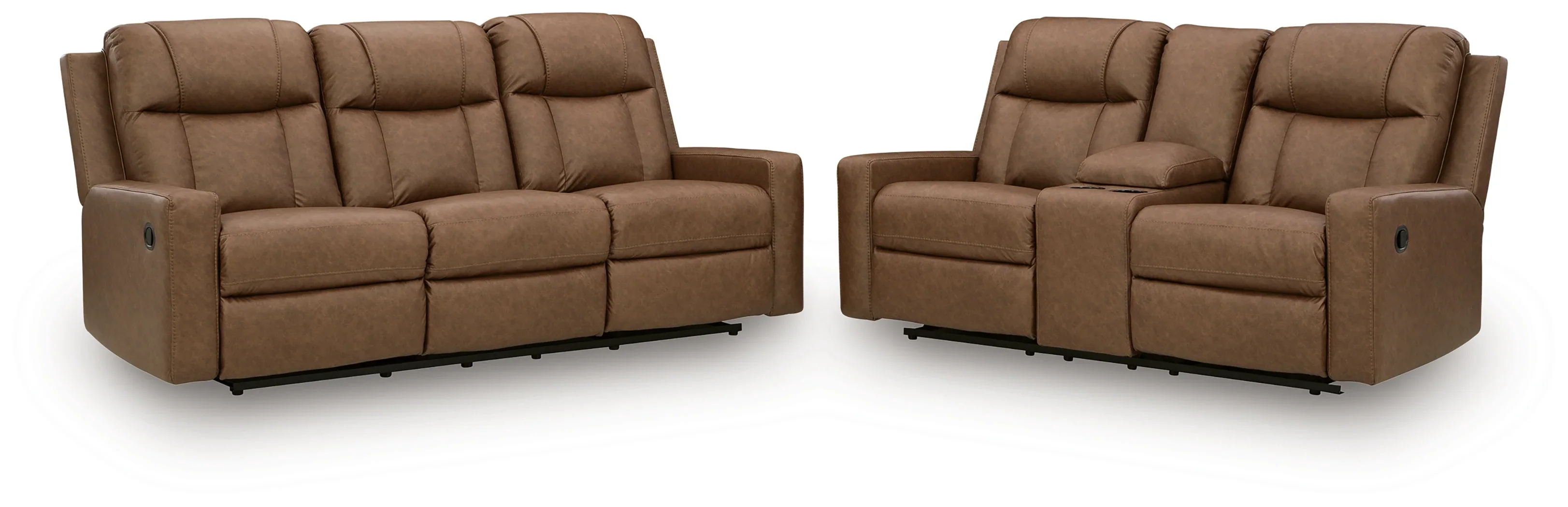 Mackmenville Caramel Reclining Sofa and Loveseat - Image 2