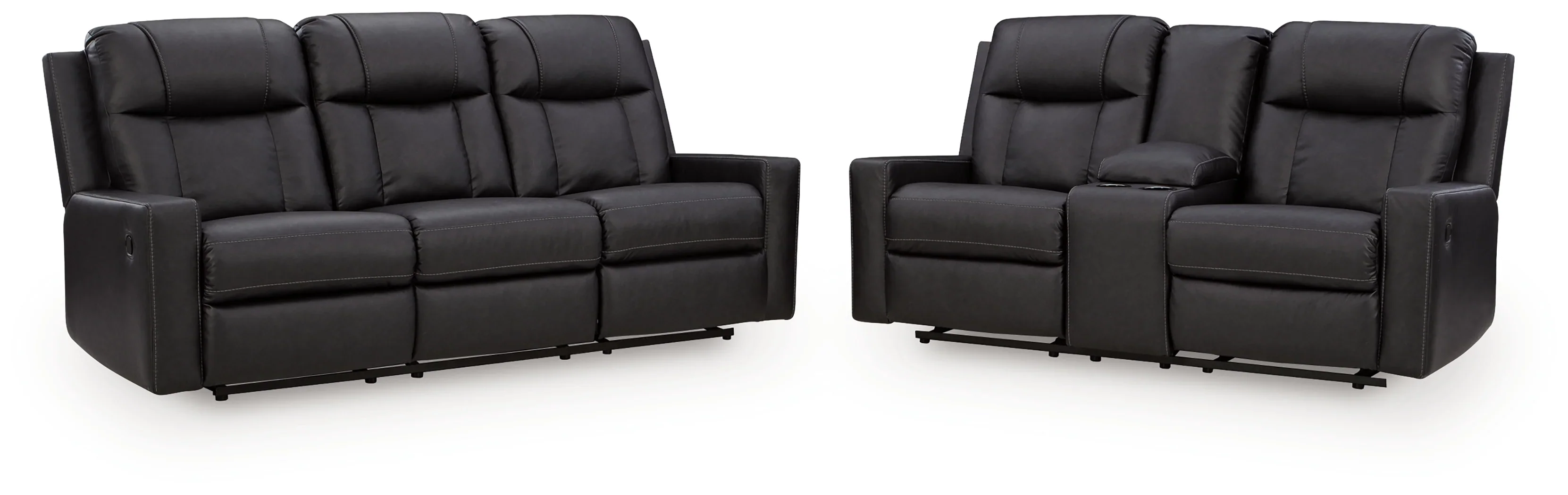 Mackmenville Carbon Reclining Sofa and Loveseat - Image 2