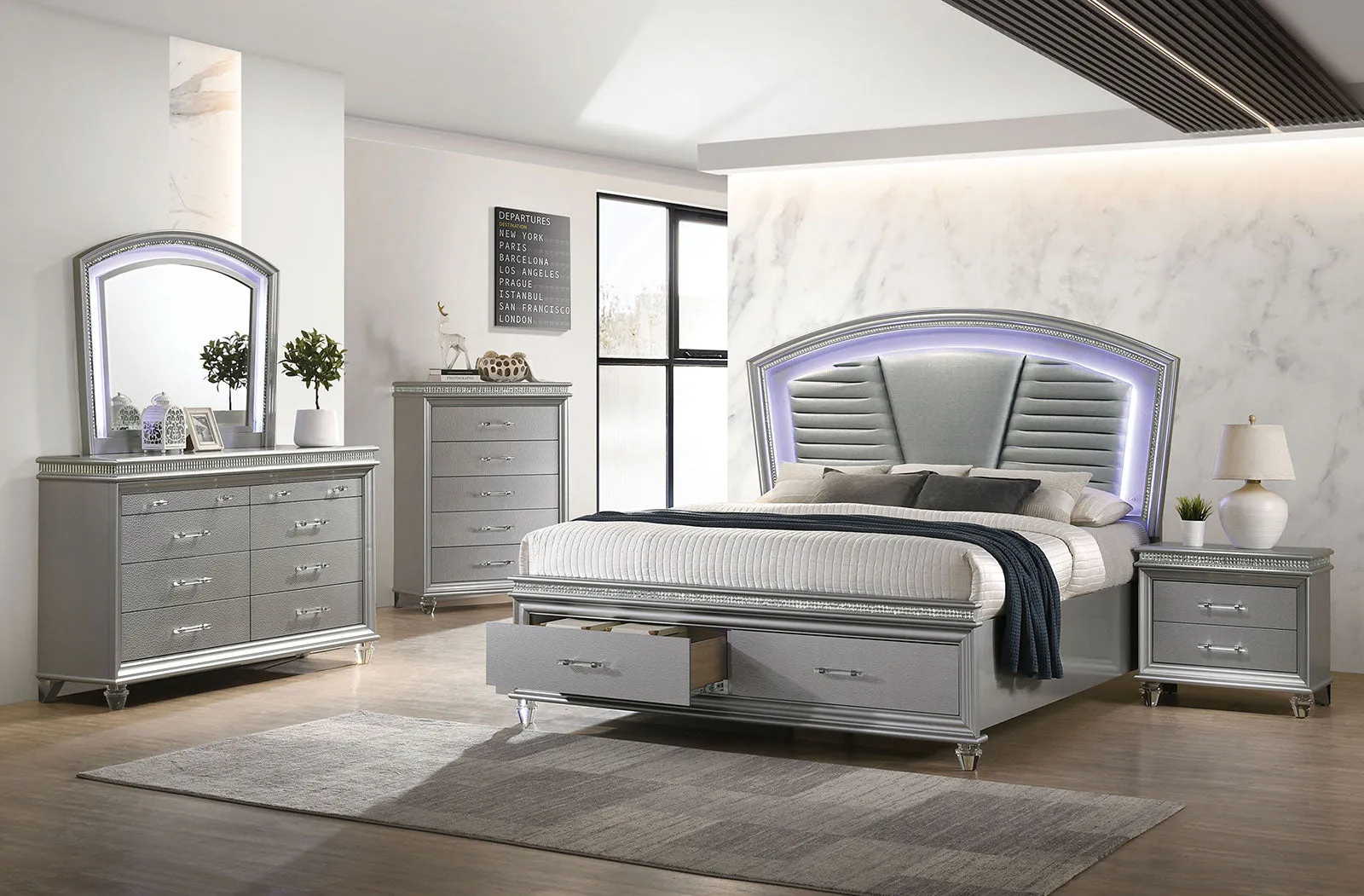 Maddie Silver Queen Bed - Image 5