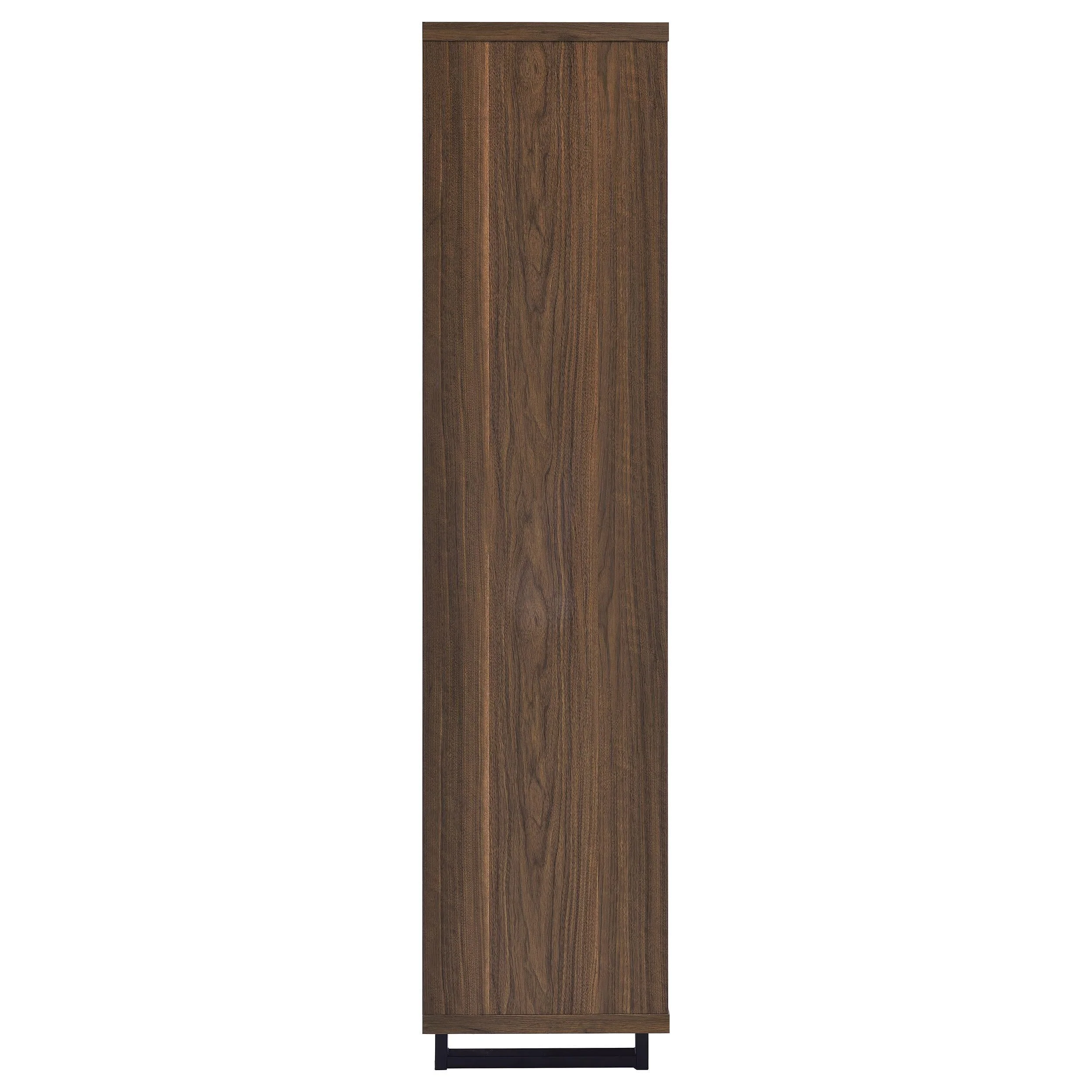 Maddox Walnut 71-inch 3-shelf Cabinet Bookcase - Image 9