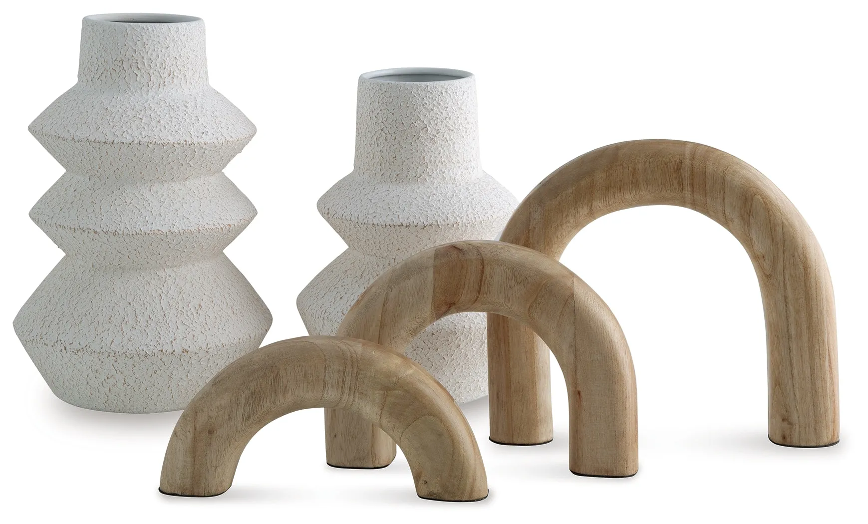 Maddwarth White/Natural Brown Accessory Set (Set of 5) - Image 2