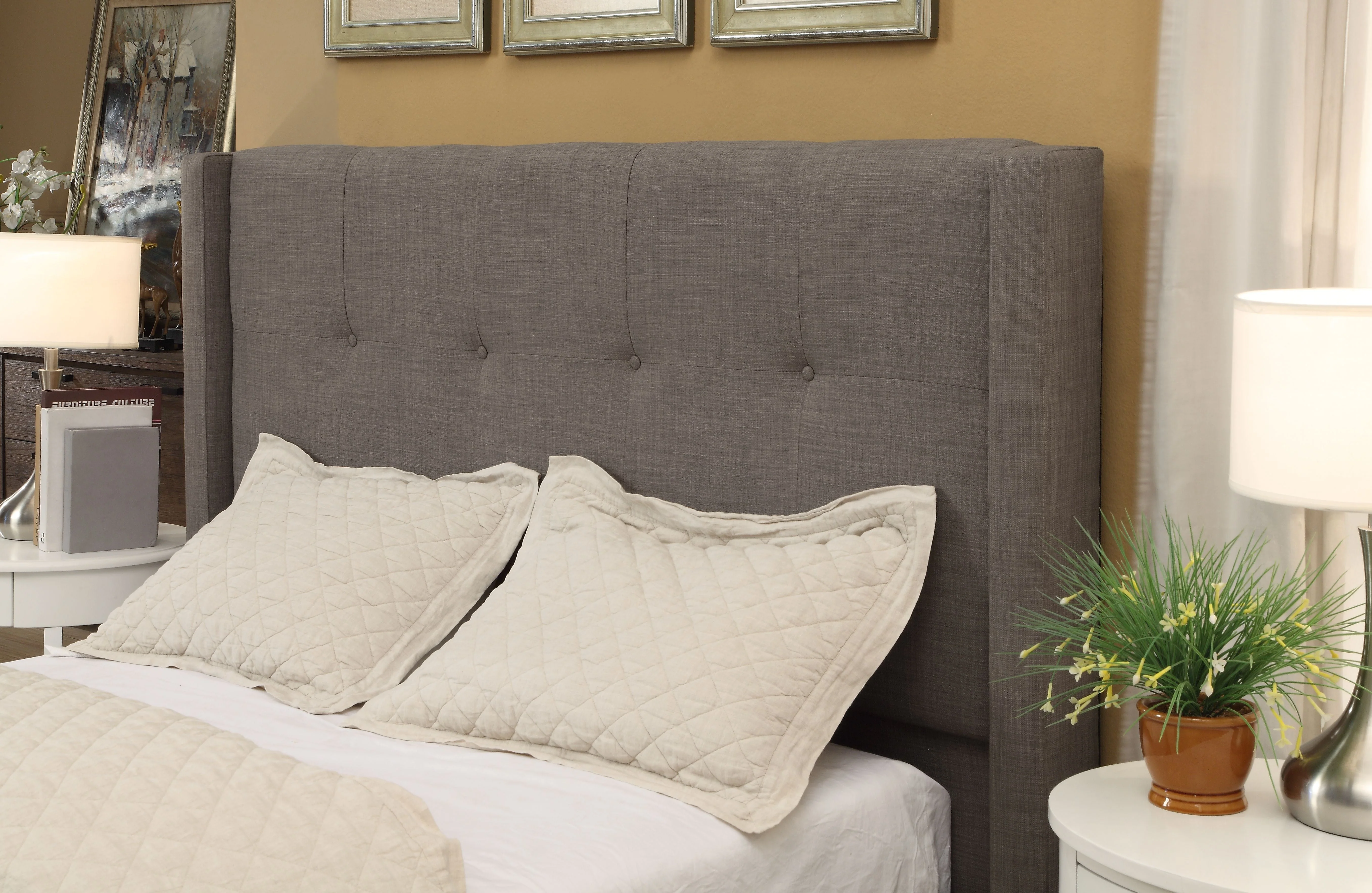 Madeleine Wingback Upholstered Platform Storage Bed - Image 3