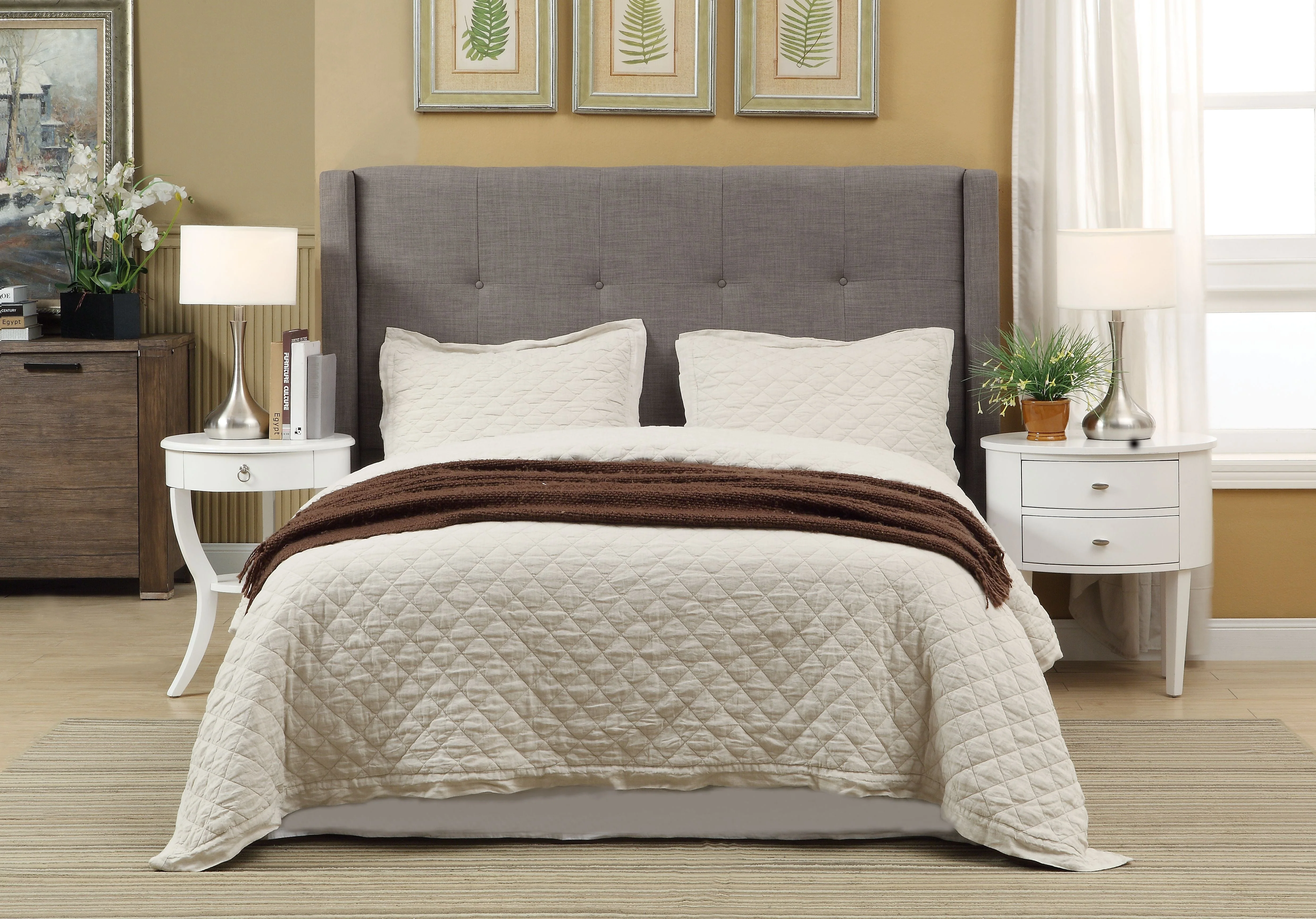 Madeleine Wingback Upholstered Platform Storage Bed - Image 2