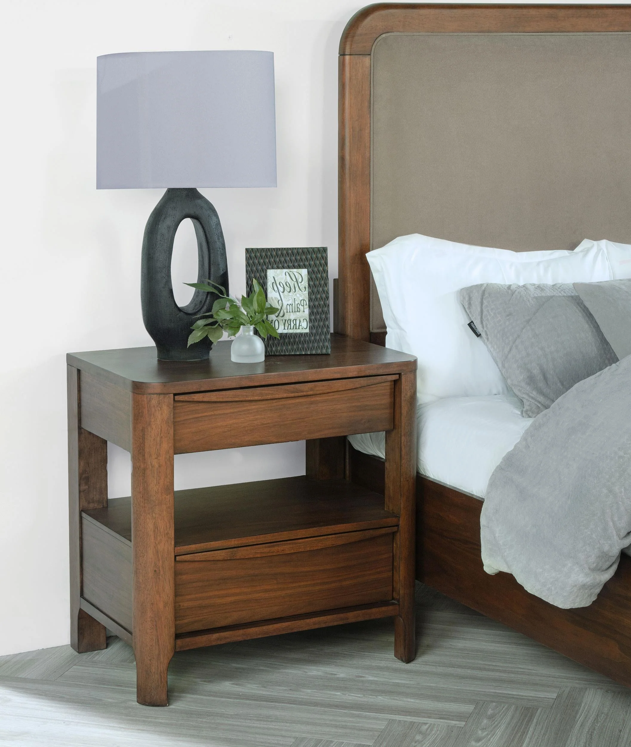 Maderia Walnut 2-Drawer Nightstand