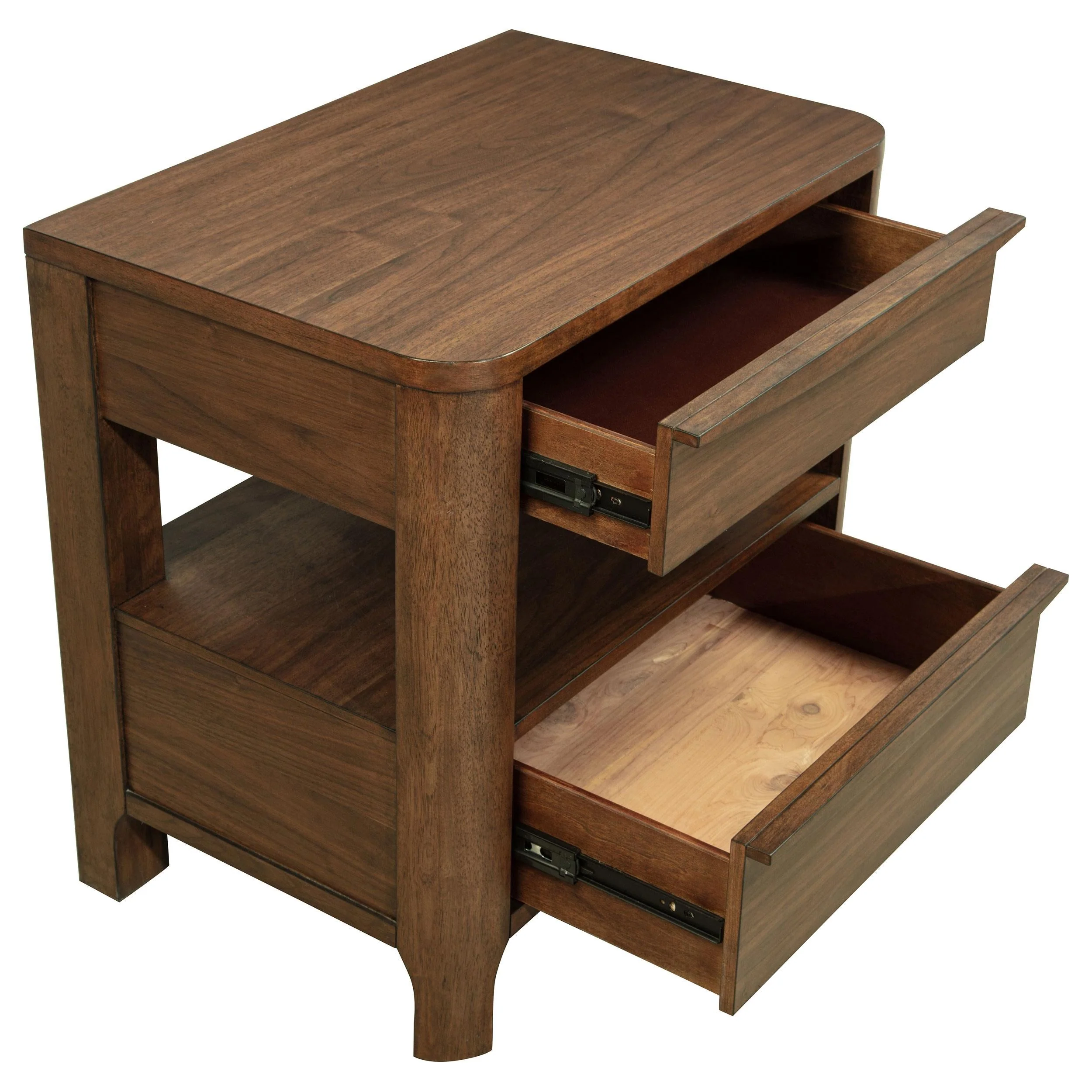 Maderia Walnut 2-Drawer Nightstand - Image 11