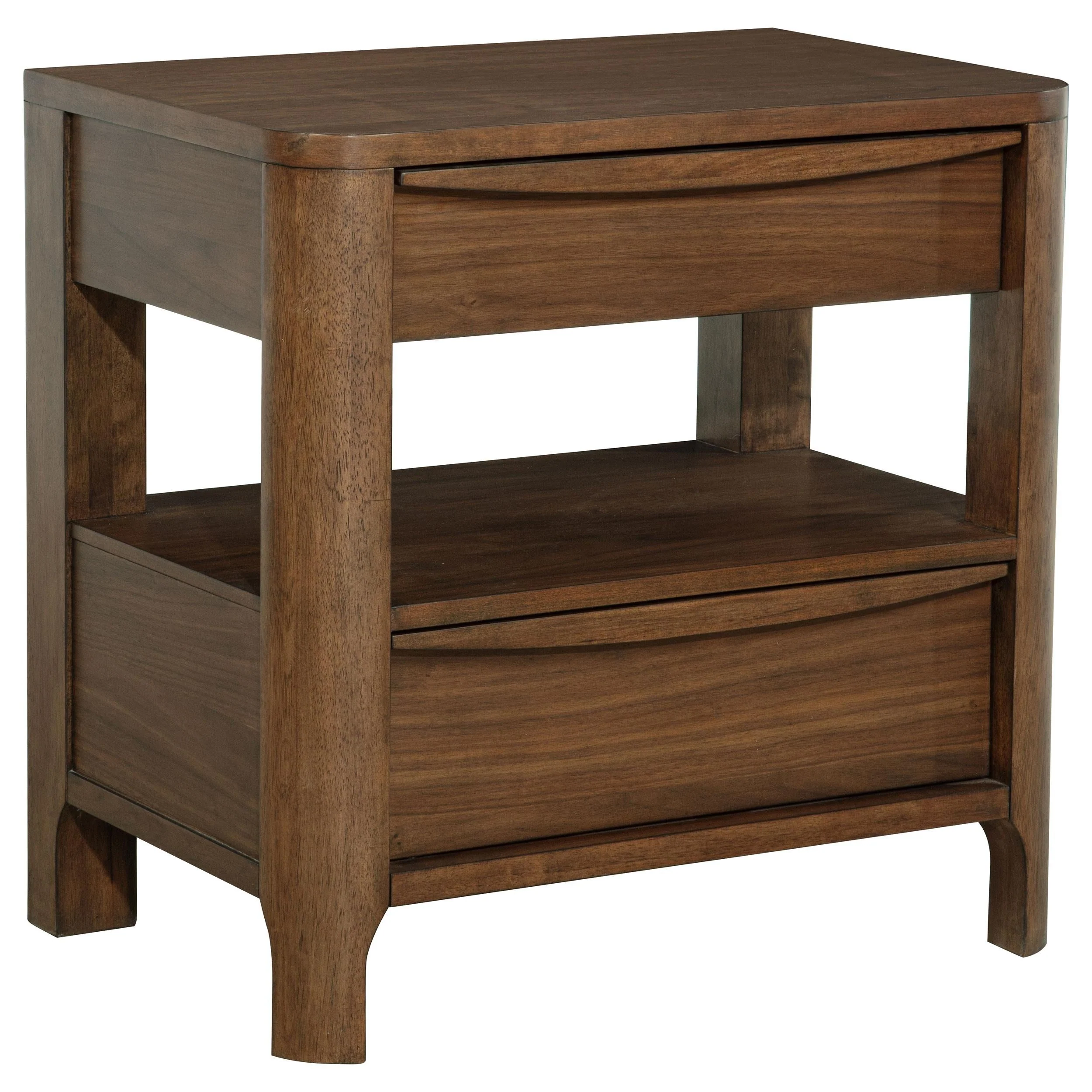 Maderia Walnut 2-Drawer Nightstand - Image 4