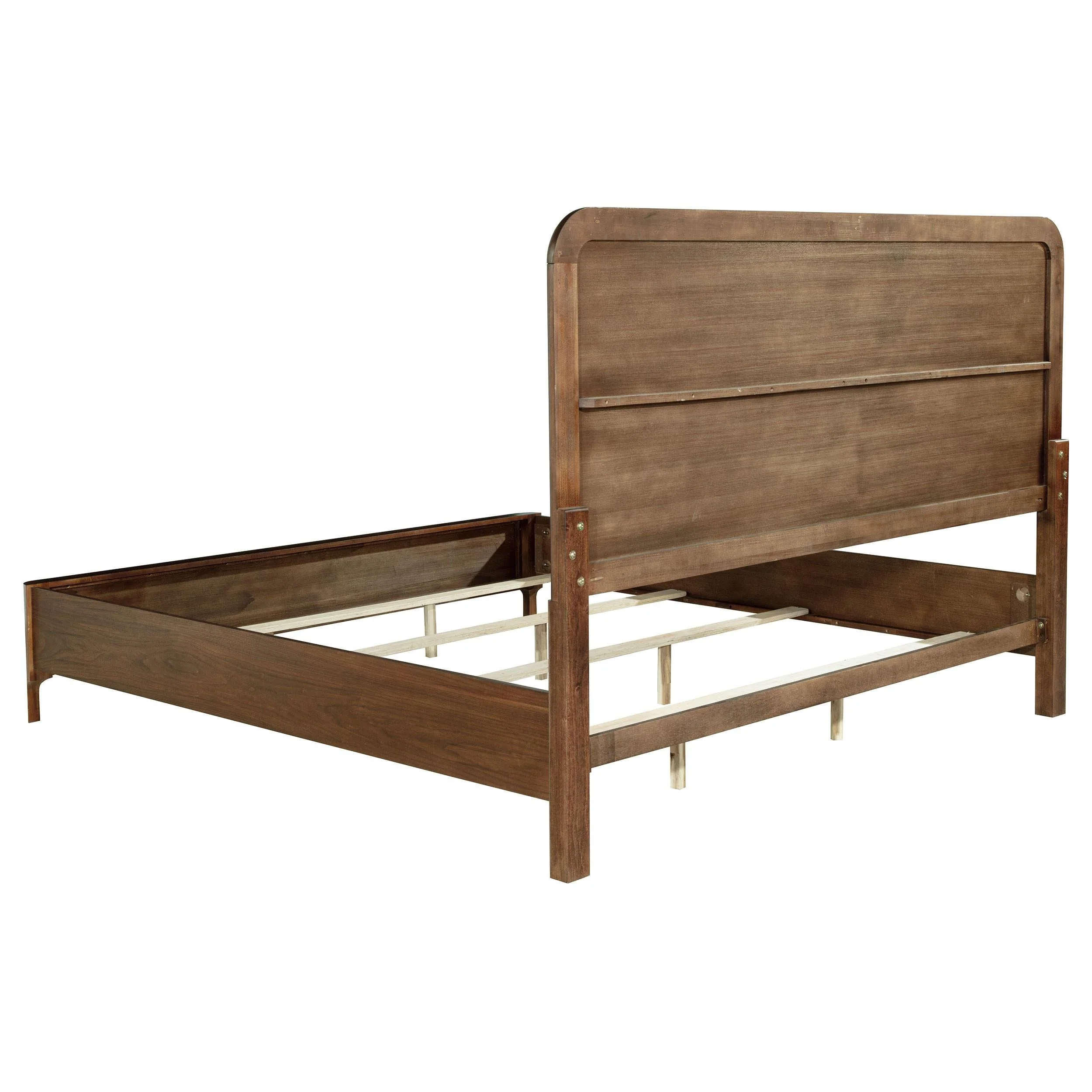 Maderia Walnut 57-inch Upholstered Queen Panel Bed - Image 5