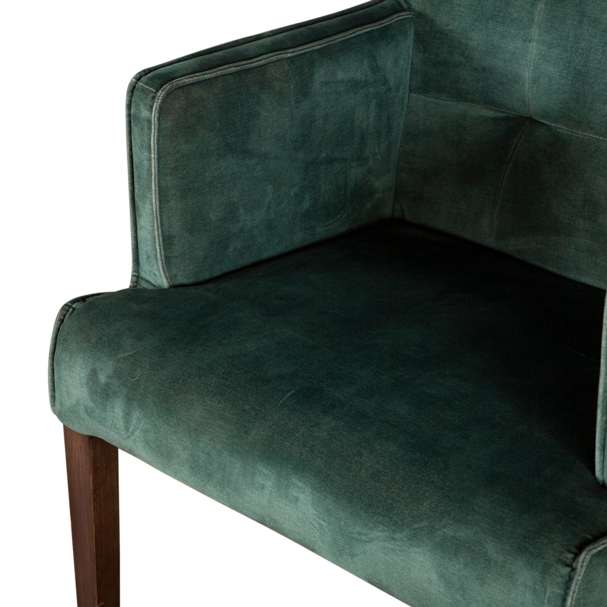 Madison 24" Dining Armchair in Green Velvet with Dark Legs - Image 5