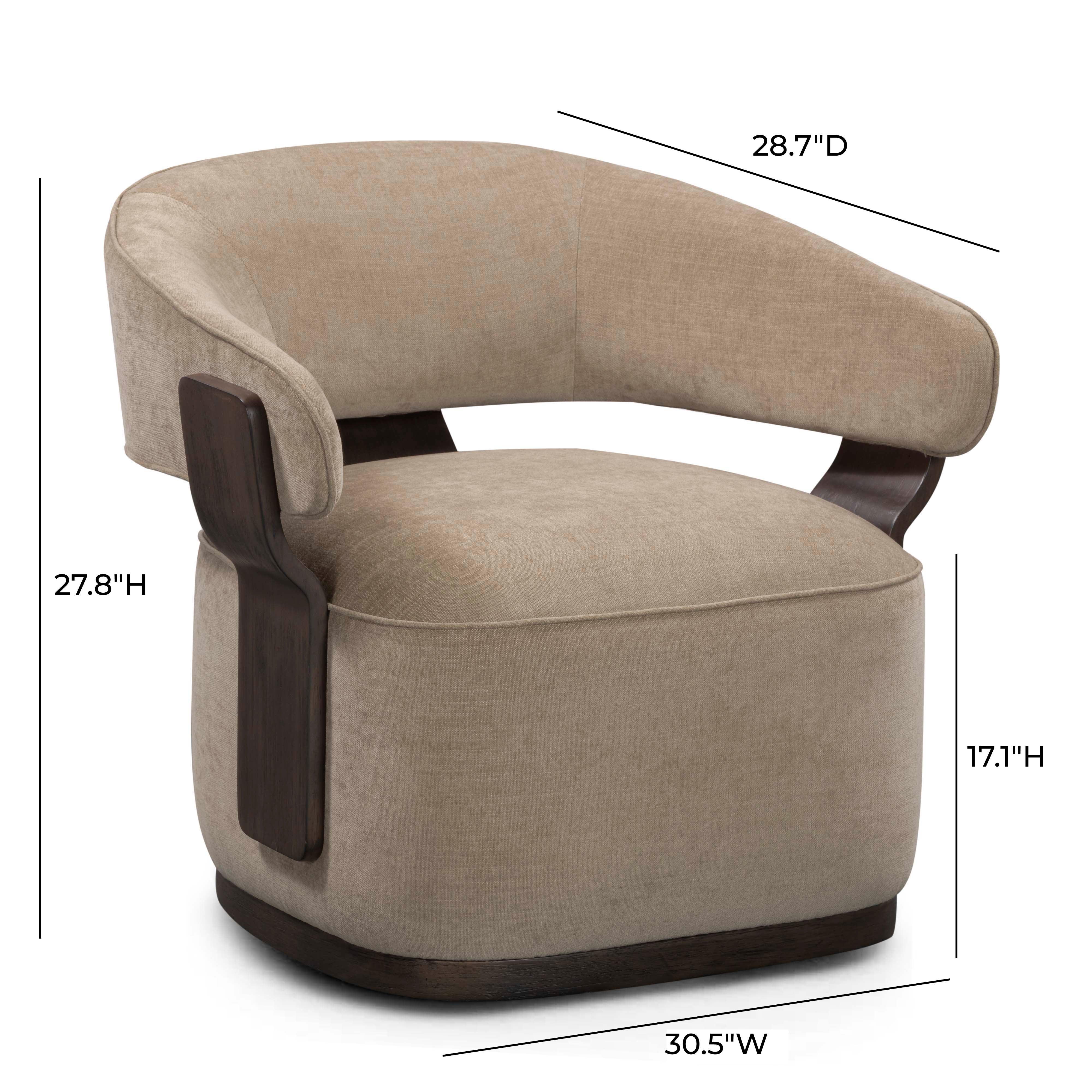 Madison Linen Chenille Swivel Accent Chair - Image 14