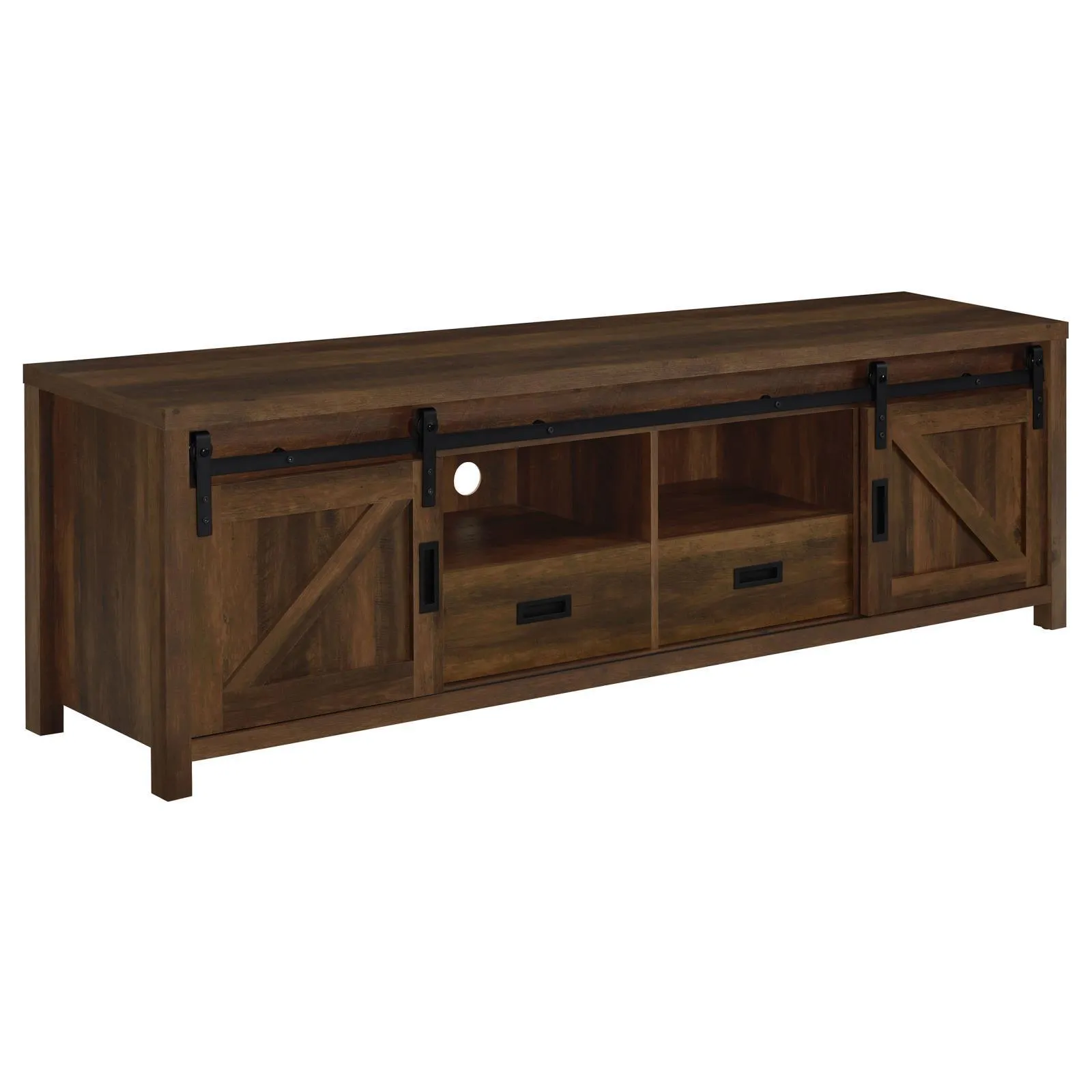 Madra Rectangular TV Console with 2 Sliding Doors - Image 2