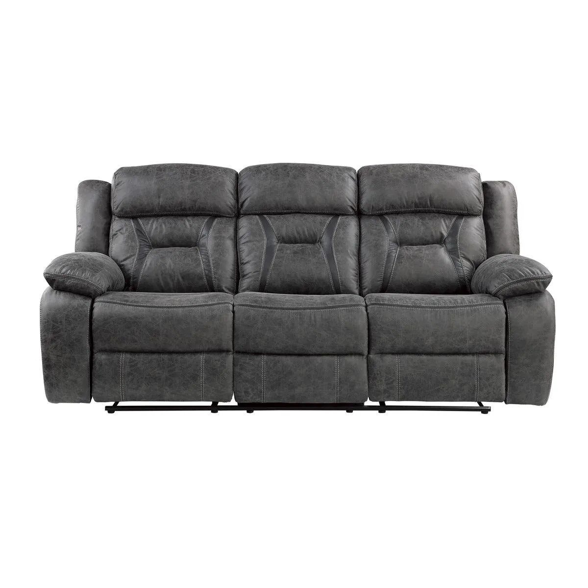 Madrona Hill Gray Double Reclining Sofa - Image 3