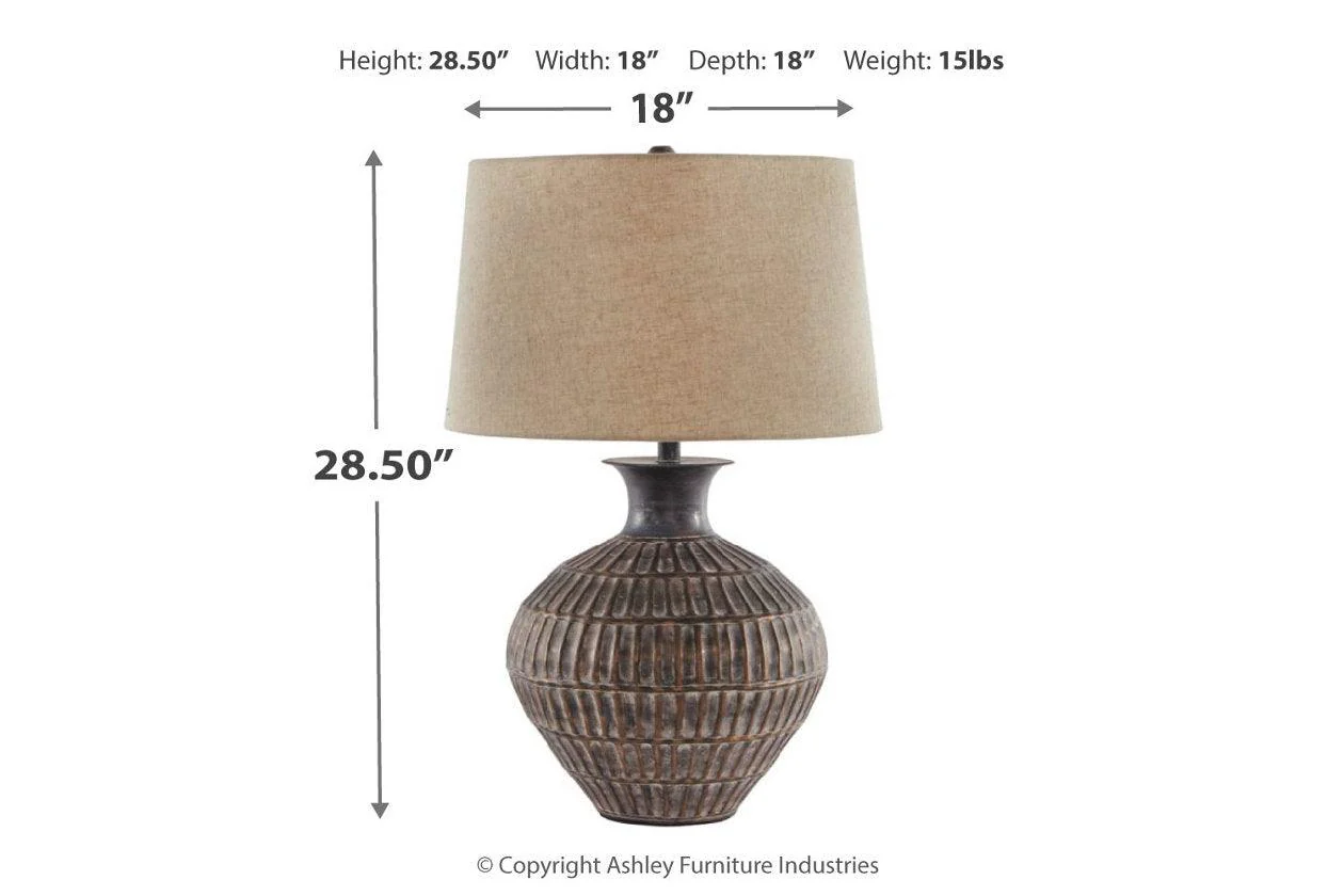 Magan Antique Bronze Finish Table Lamp - Image 3
