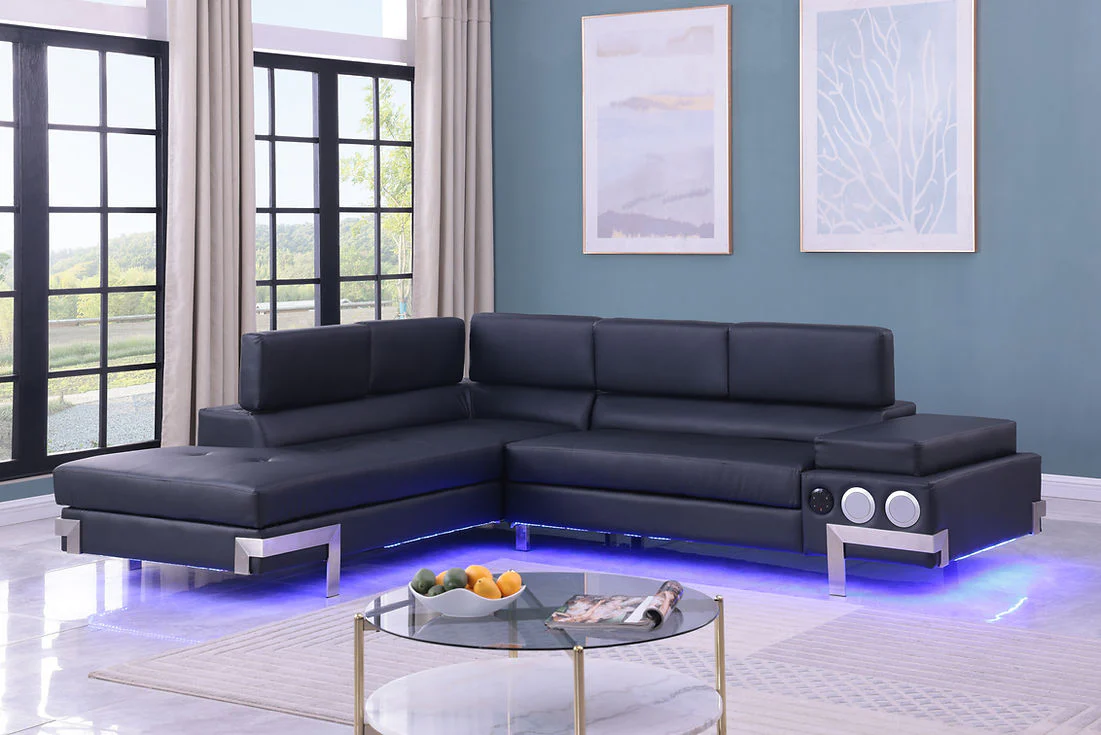 Magic (LED & Speaker) Black Sectional