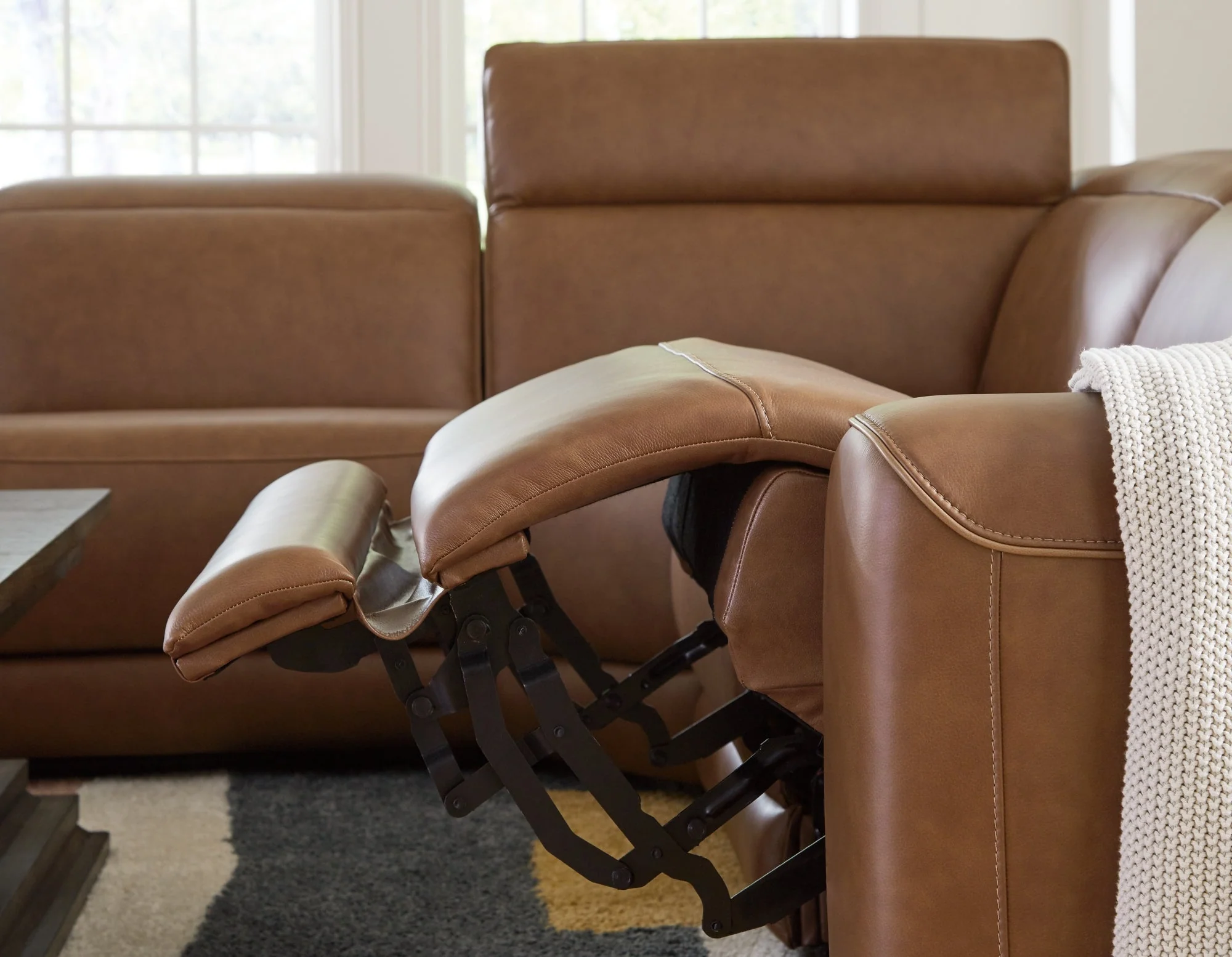 Magic Man Caramel 5-Piece Power Reclining Sectional - Image 3
