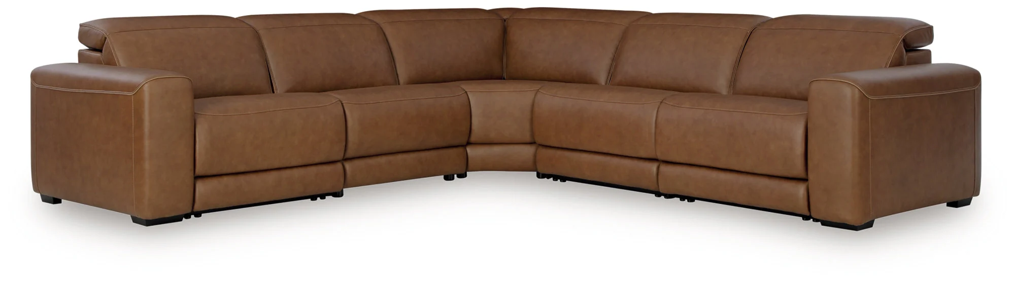 Magic Man Caramel 5-Piece Power Reclining Sectional - Image 7