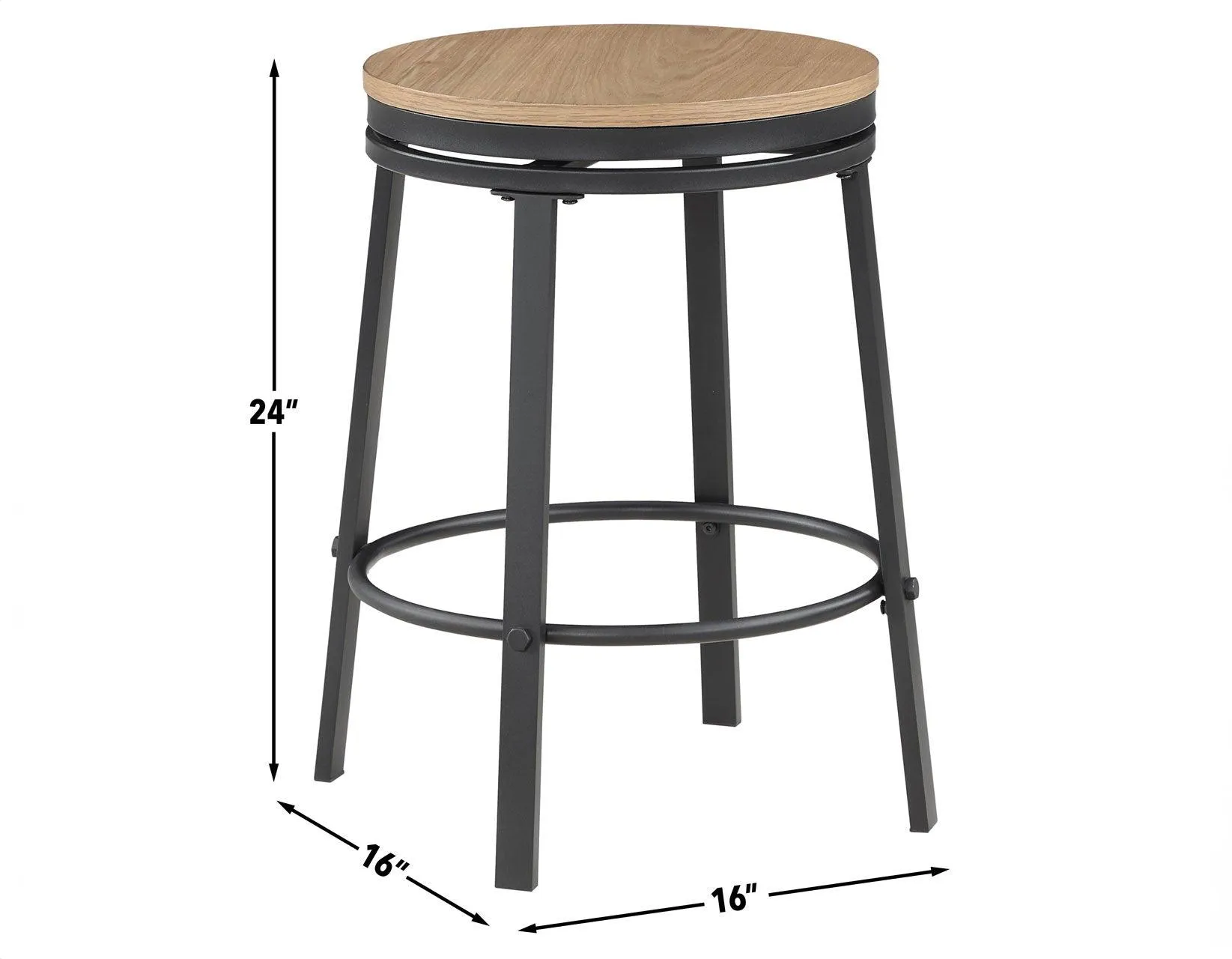 Magnolia 24″ Backless Counter Stool, Swivel, Set of 2 - Image 10