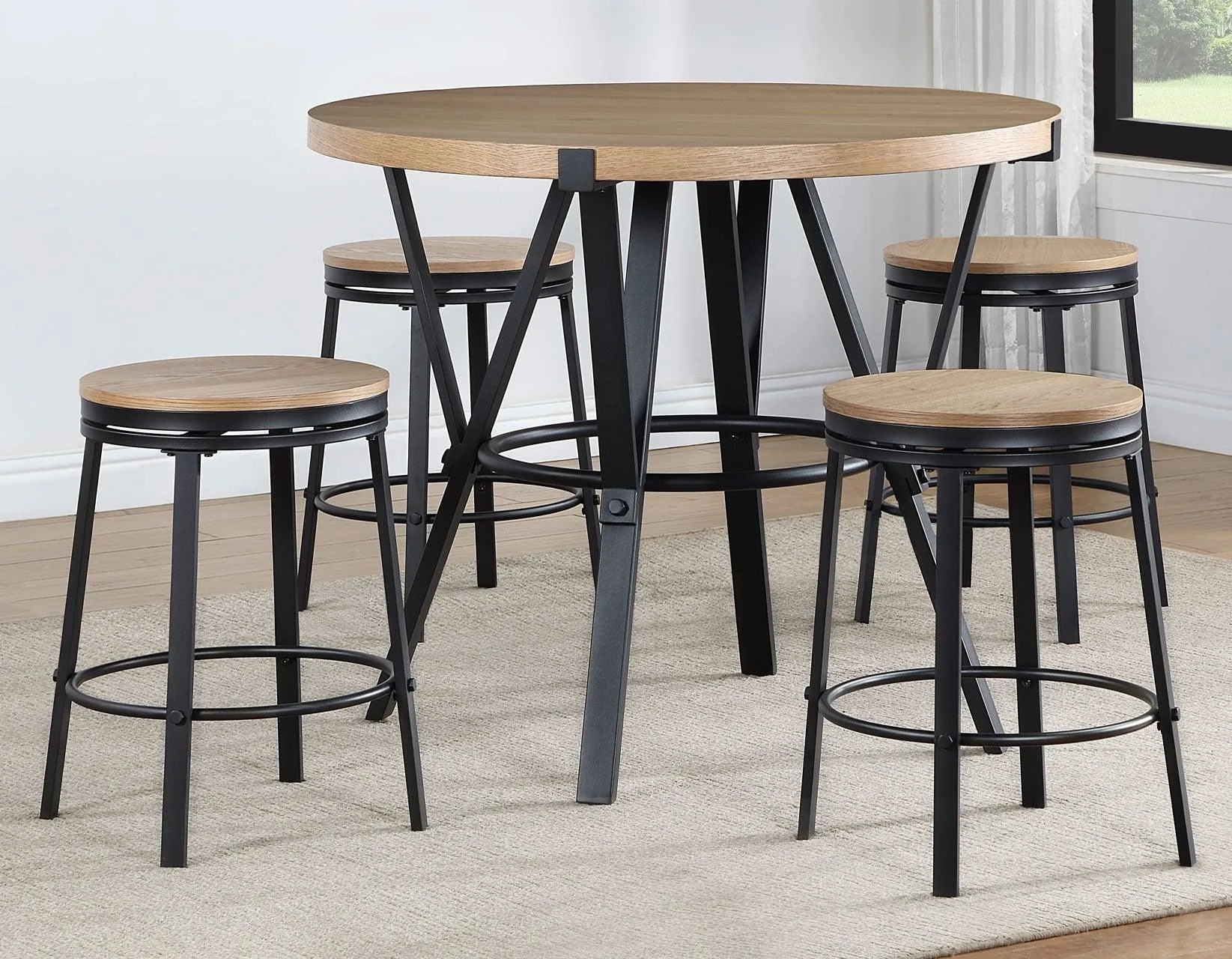 Magnolia 24″ Backless Counter Stool, Swivel, Set of 2 - Image 2