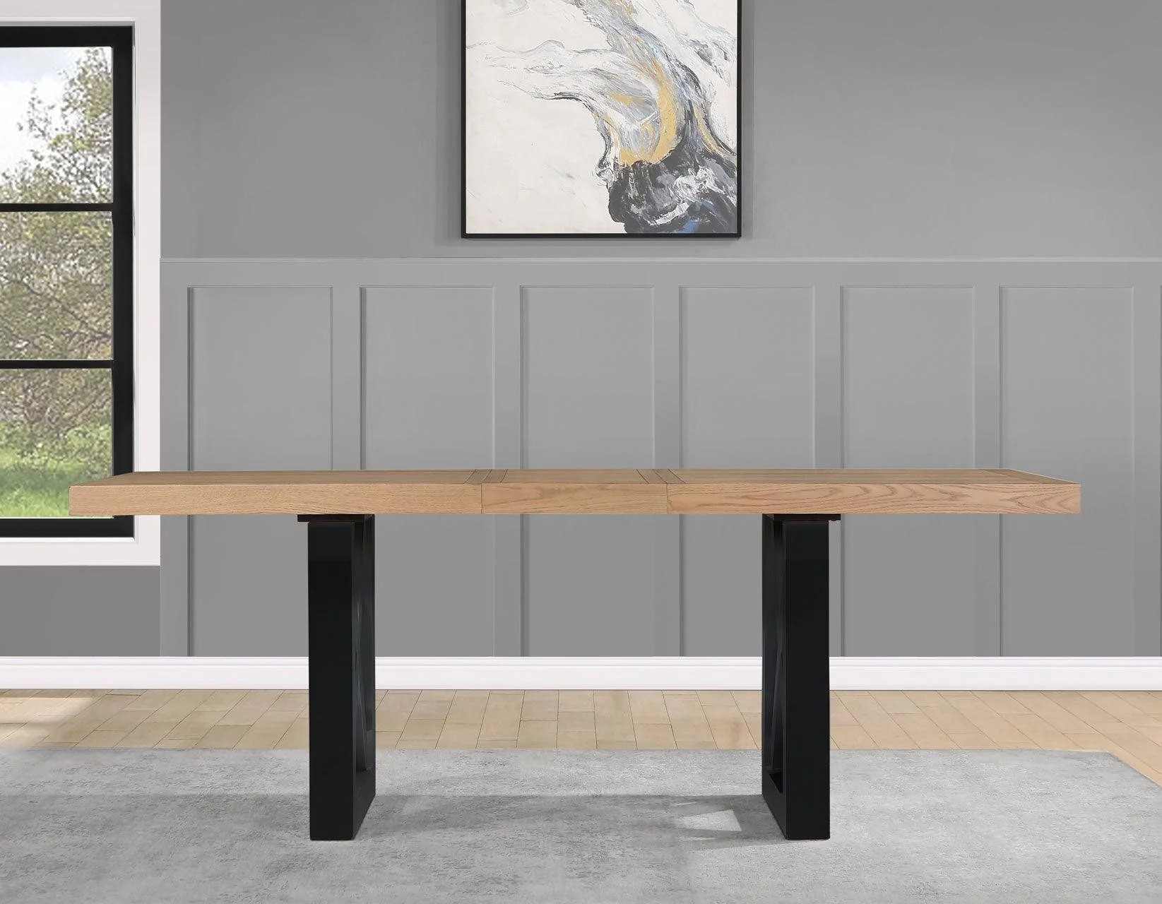 Magnolia 80-96-inch Counter Table w/18-inch Leaf, Black Base - Image 7