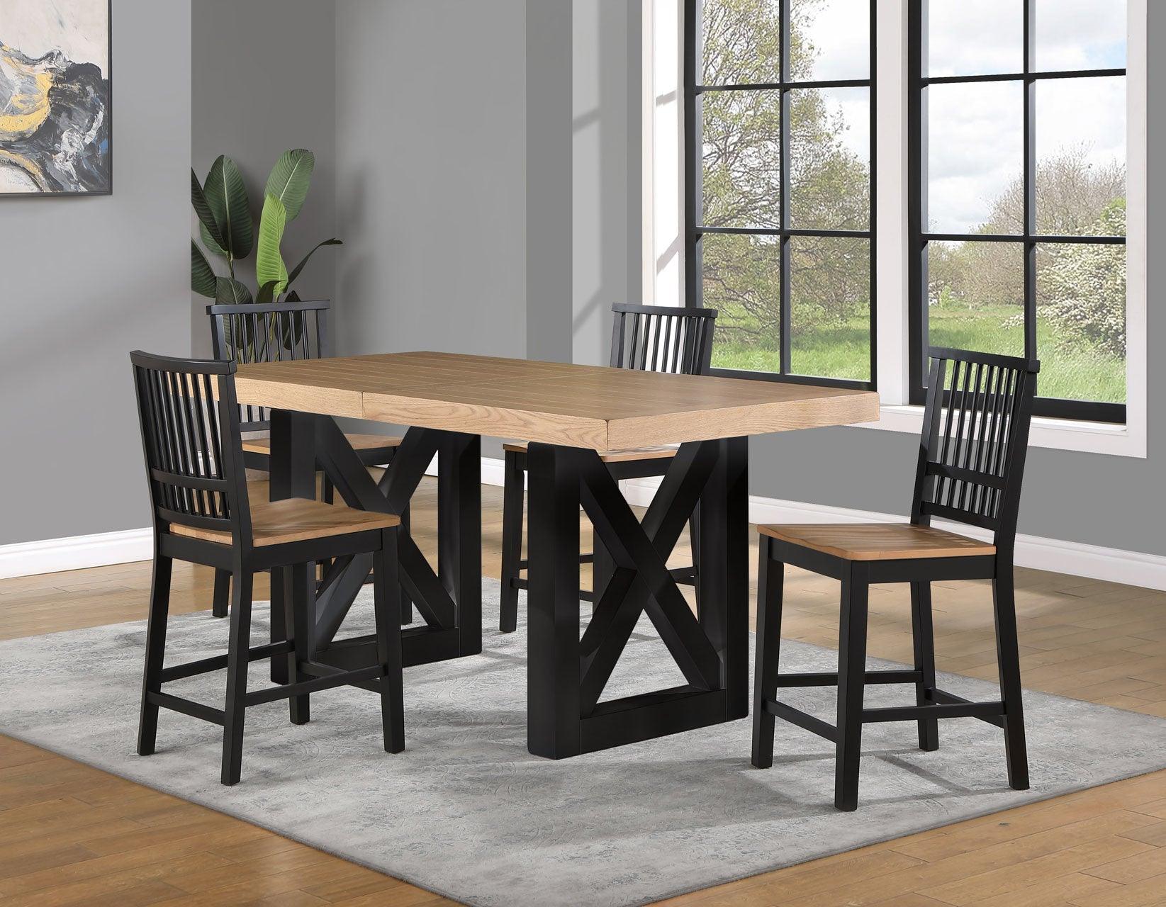 Magnolia 80-96-inch Counter Table w/18-inch Leaf, Black Base - Image 8