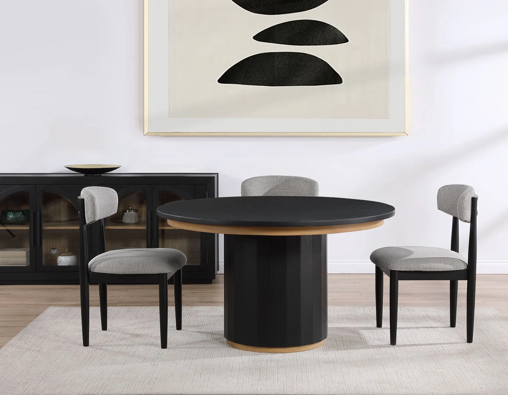 Magnolia Black/Gray Round Dining Room Set