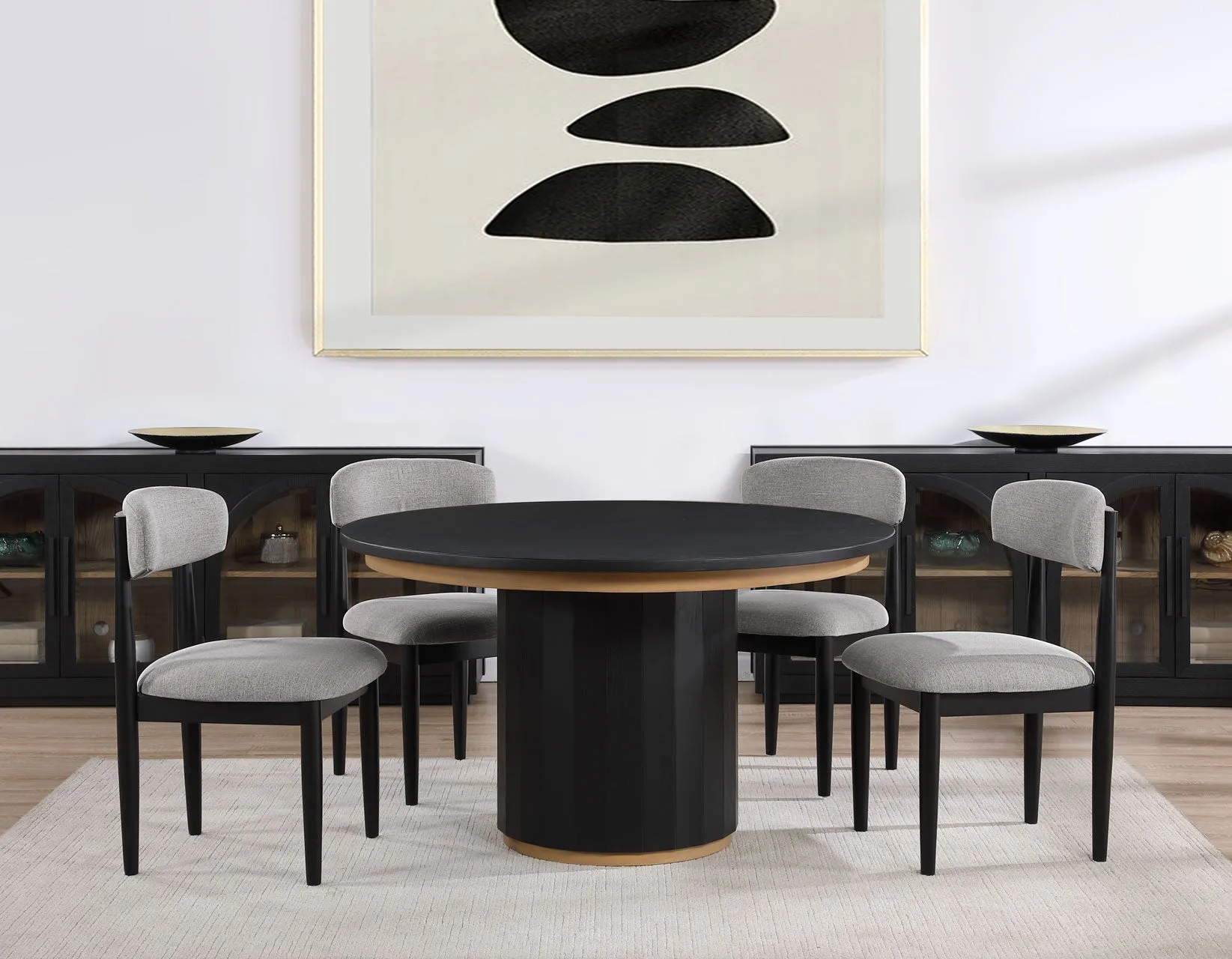 Magnolia Black/Gray Round Dining Room Set - Image 6