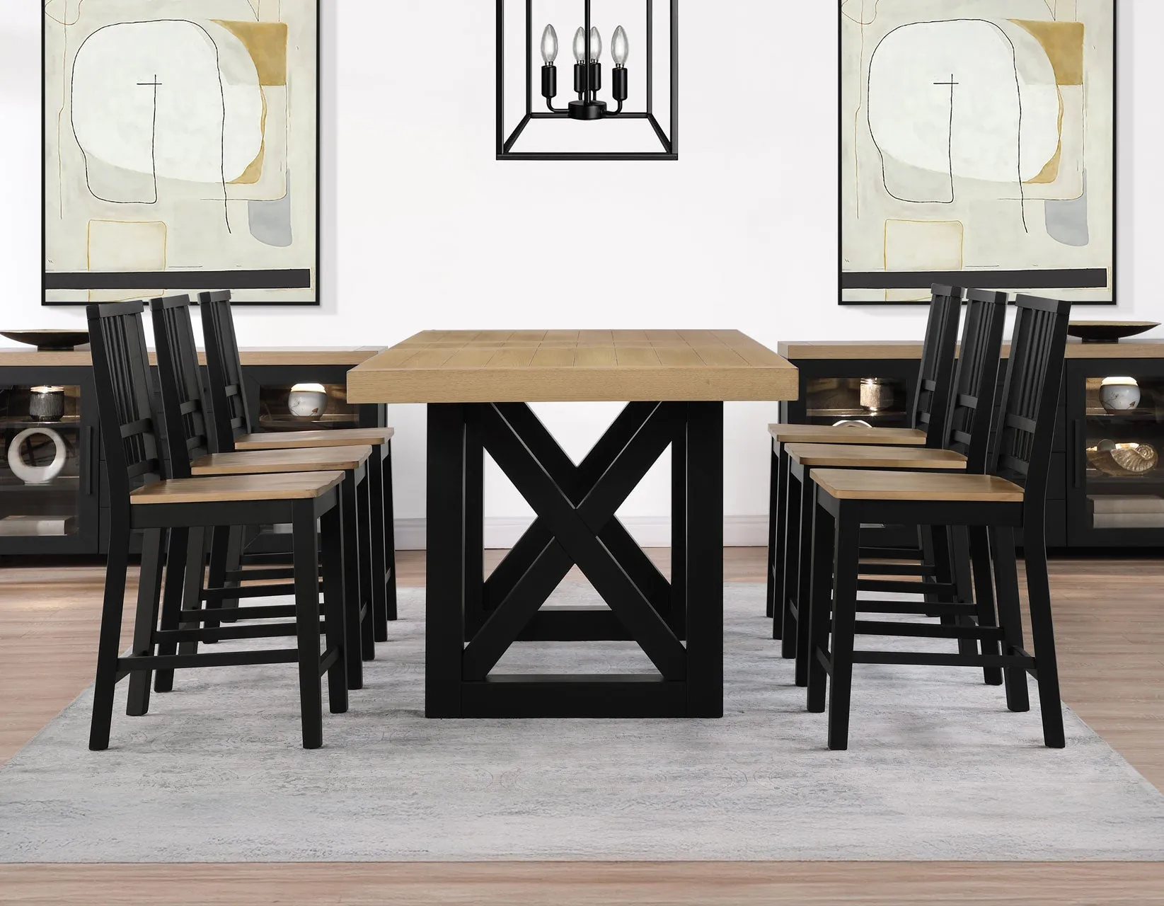 Magnolia Black/Natural Counter Height Dining Set