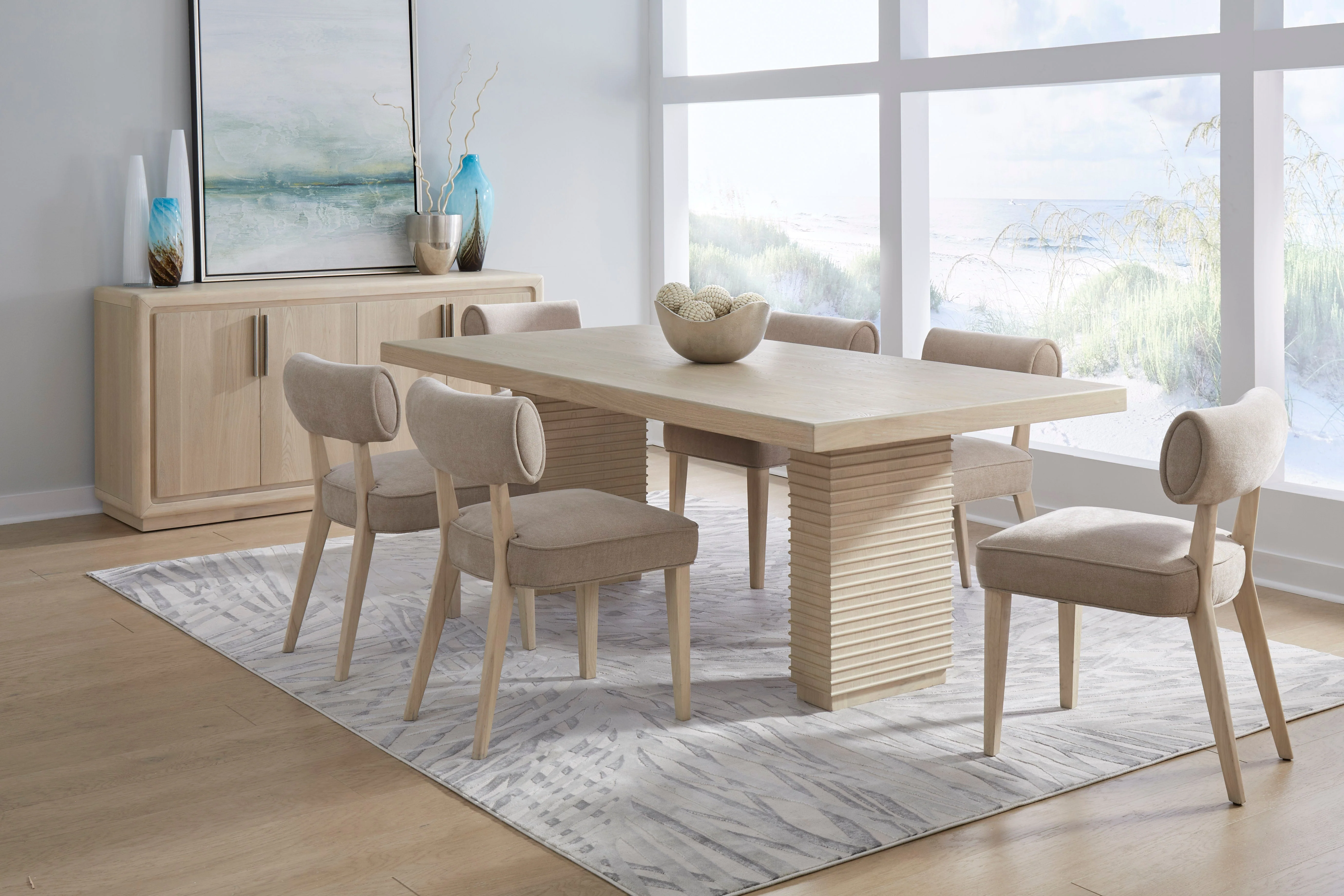 Magnolia Daffodil Double Pedestal Wooden Dining Table - Image 4