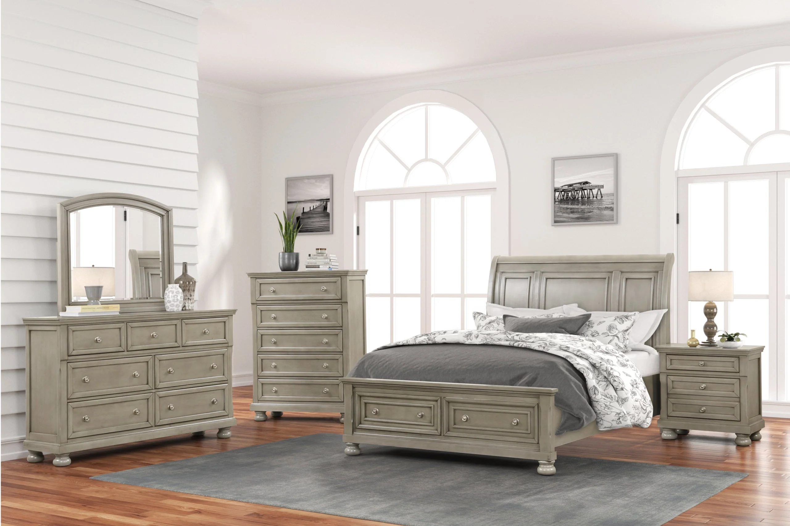 Magnolia Grey 4-piece Queen Platform Bedroom Set