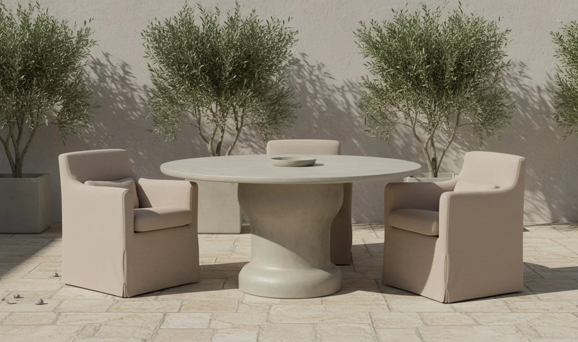 Magnolia Outdoor Dining Table Cream - Image 3