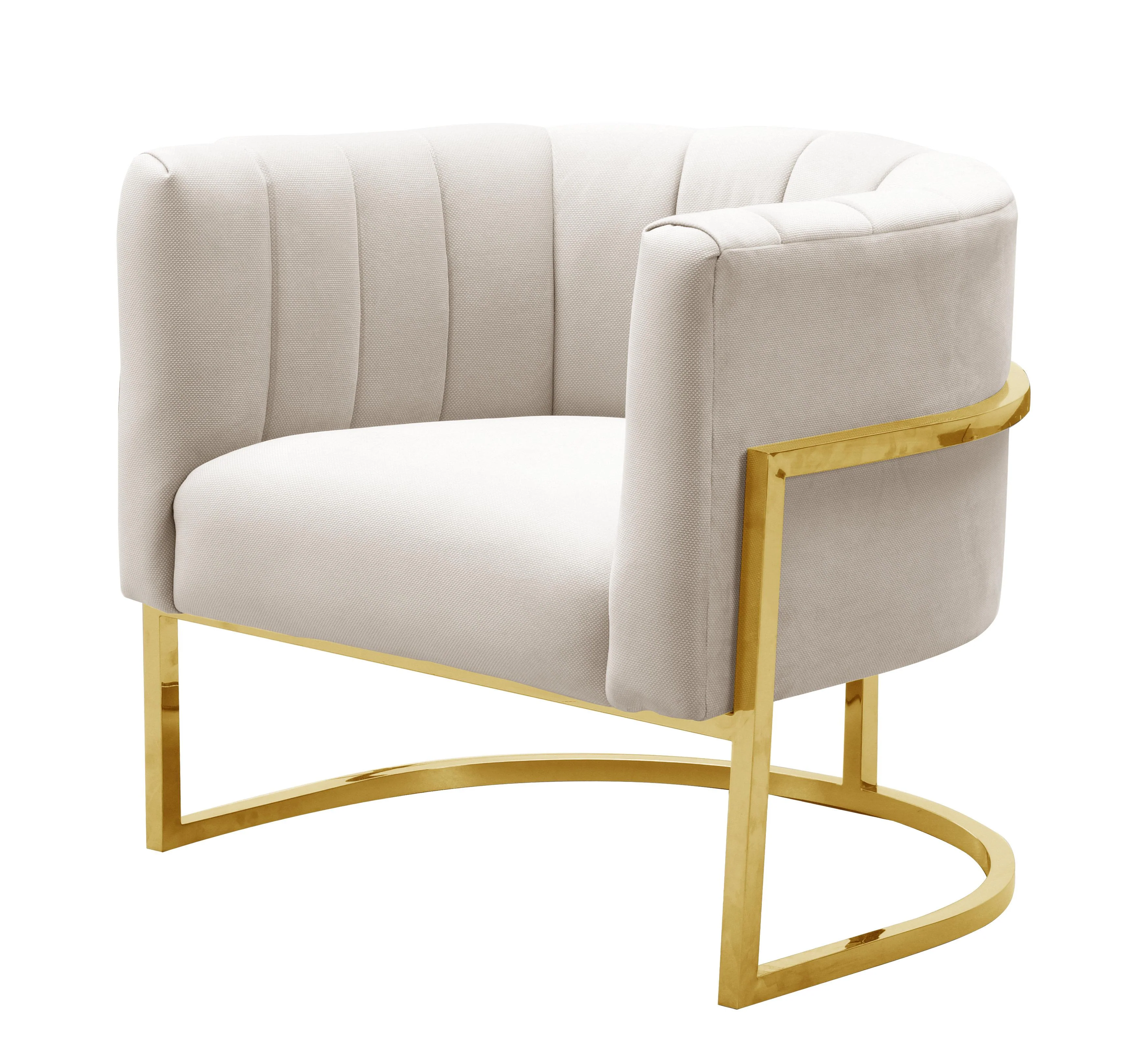 Magnolia Spotted Cream Chair with Gold Base - Image 3