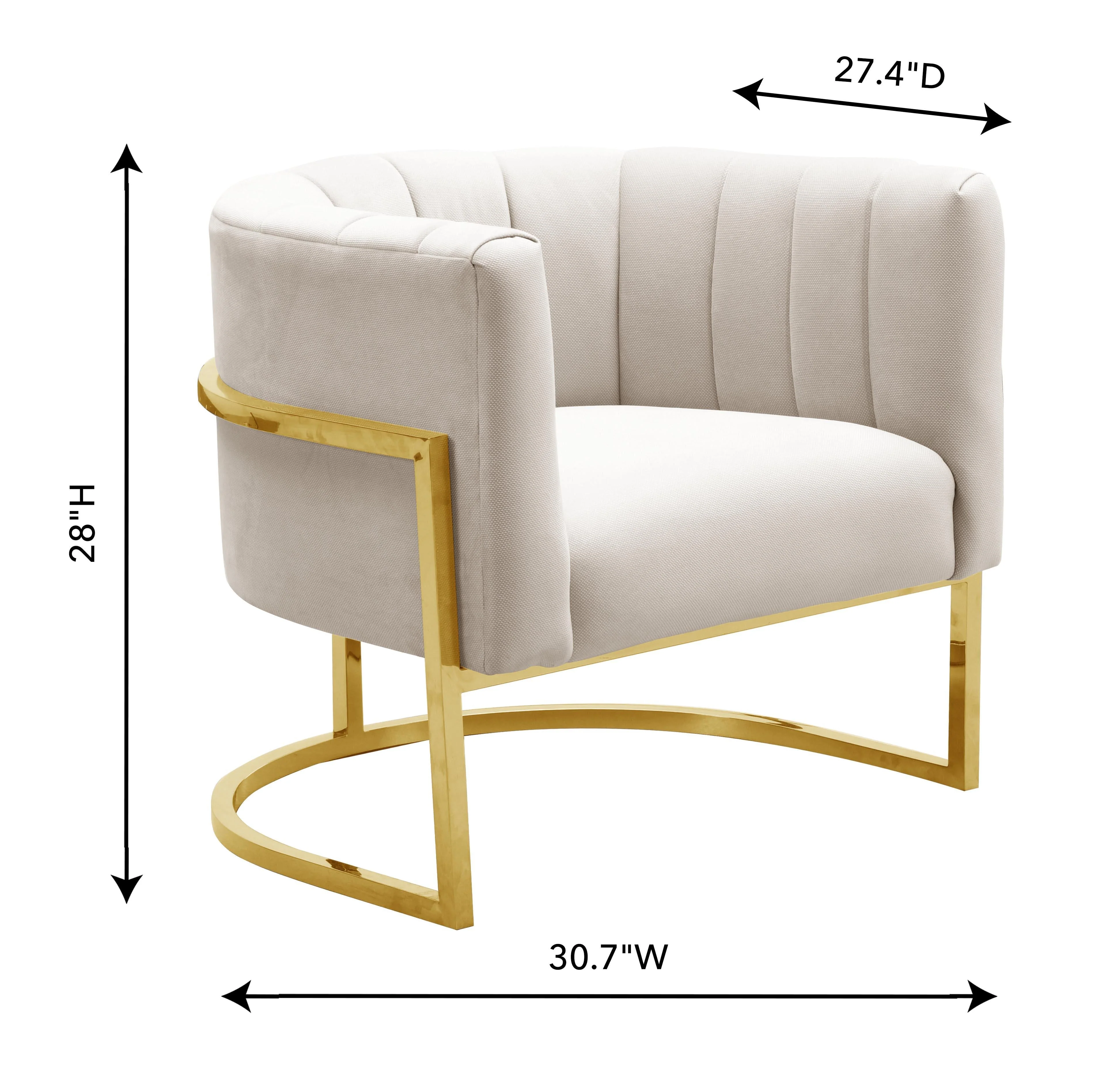 Magnolia Spotted Cream Chair with Gold Base - Image 7