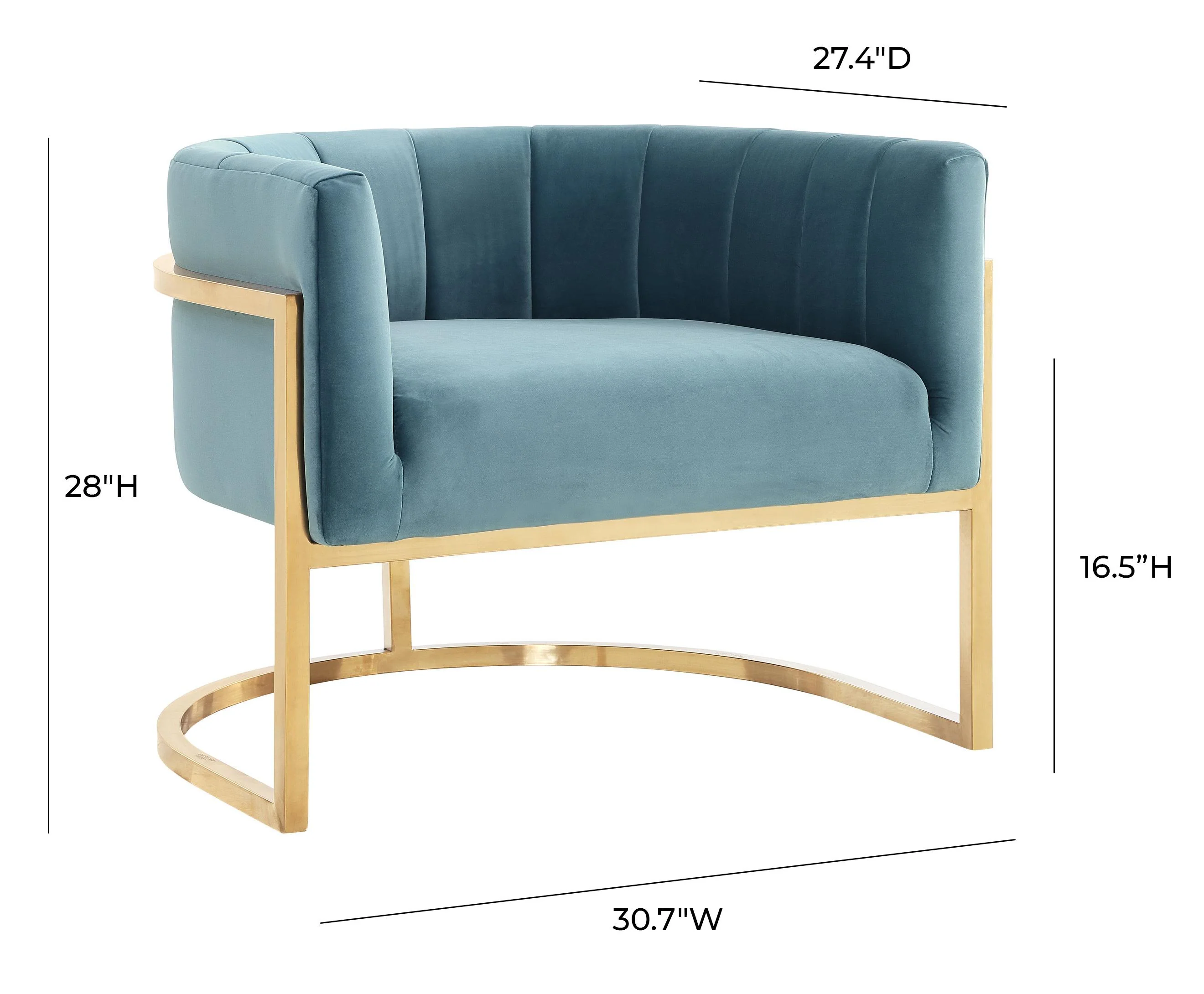 Magnolia Velvet Accent Chair with Gold Base - Image 13