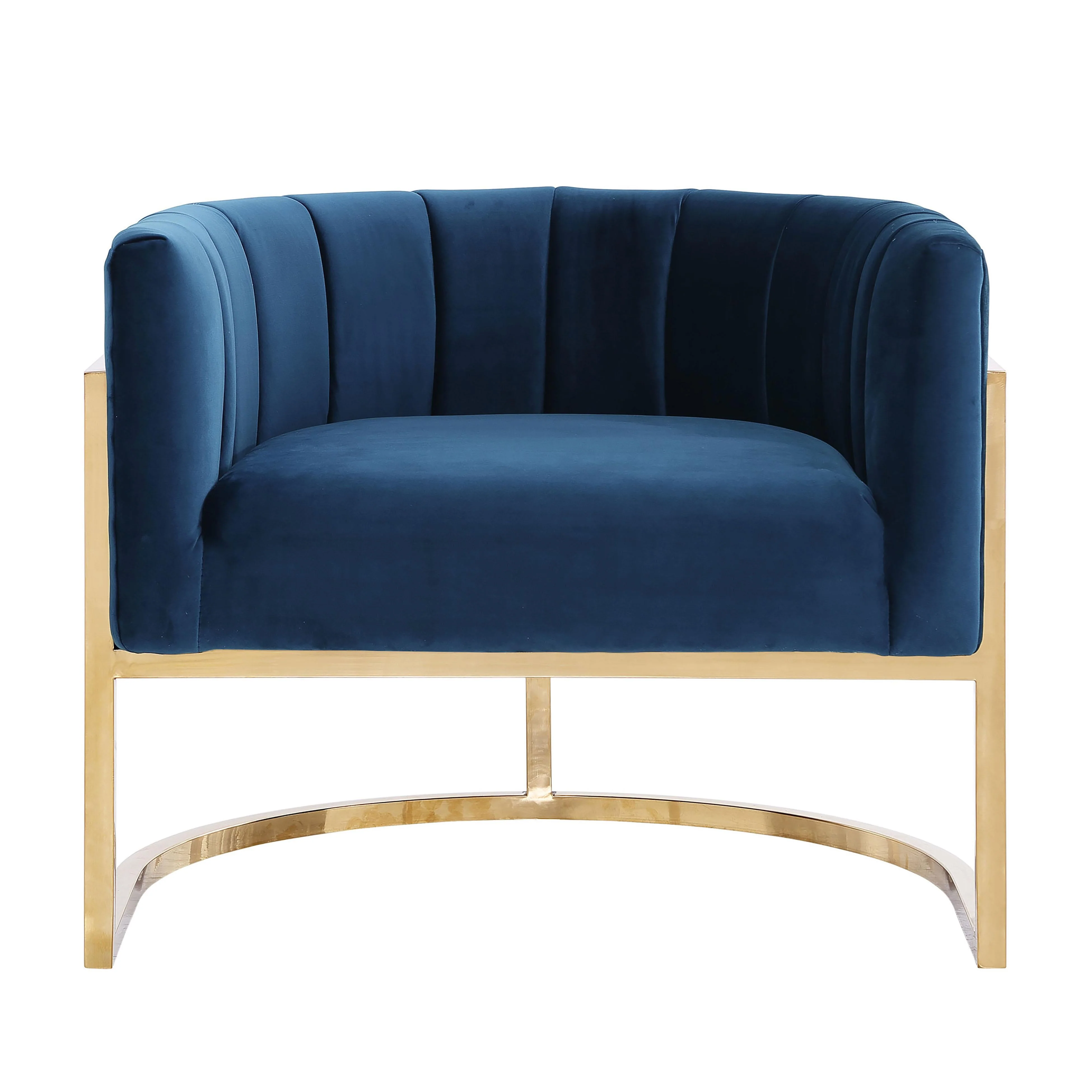 Magnolia Velvet Accent Chair with Gold Base - Image 2