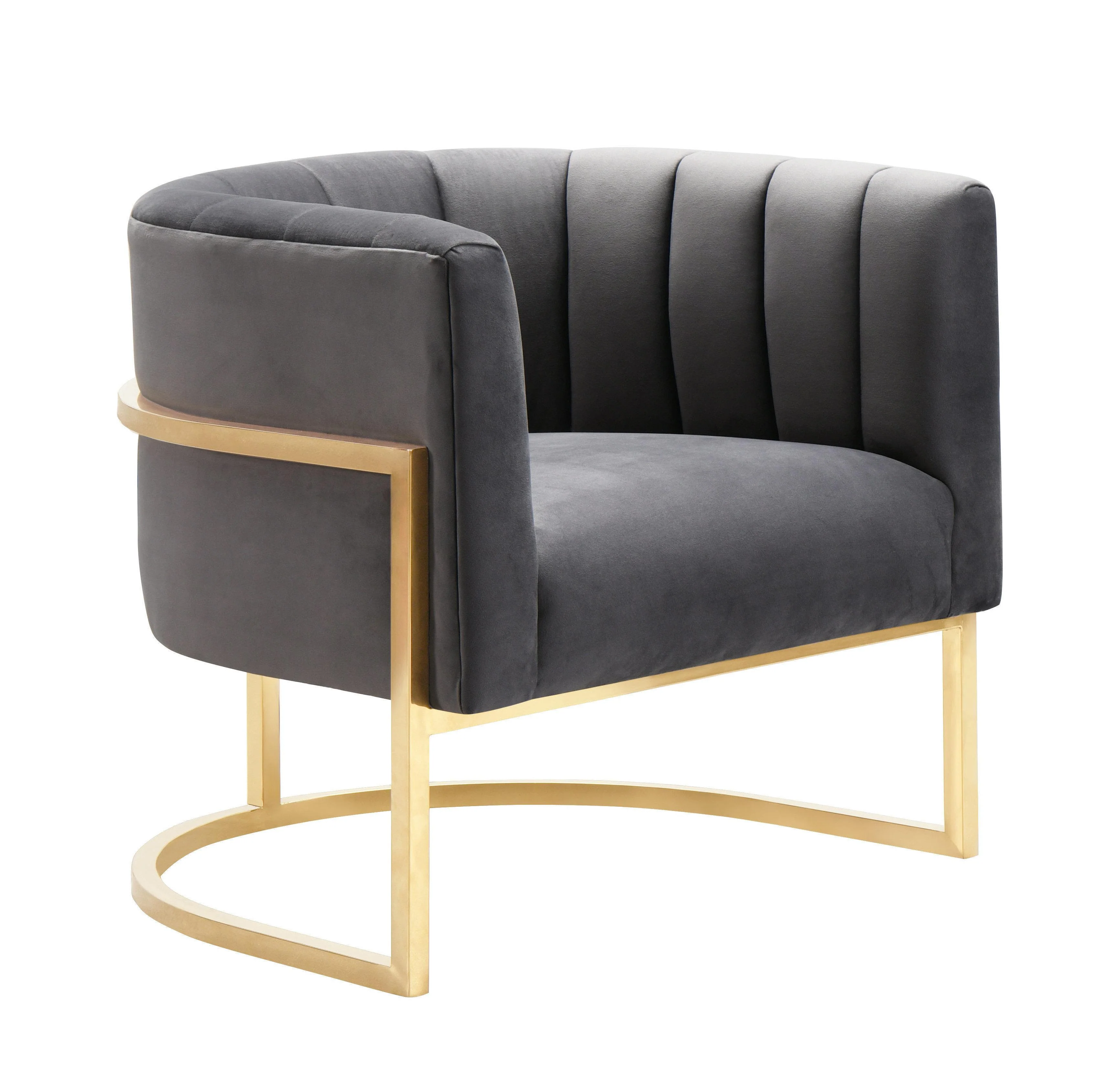 Magnolia Velvet Accent Chair with Gold Base - Image 22