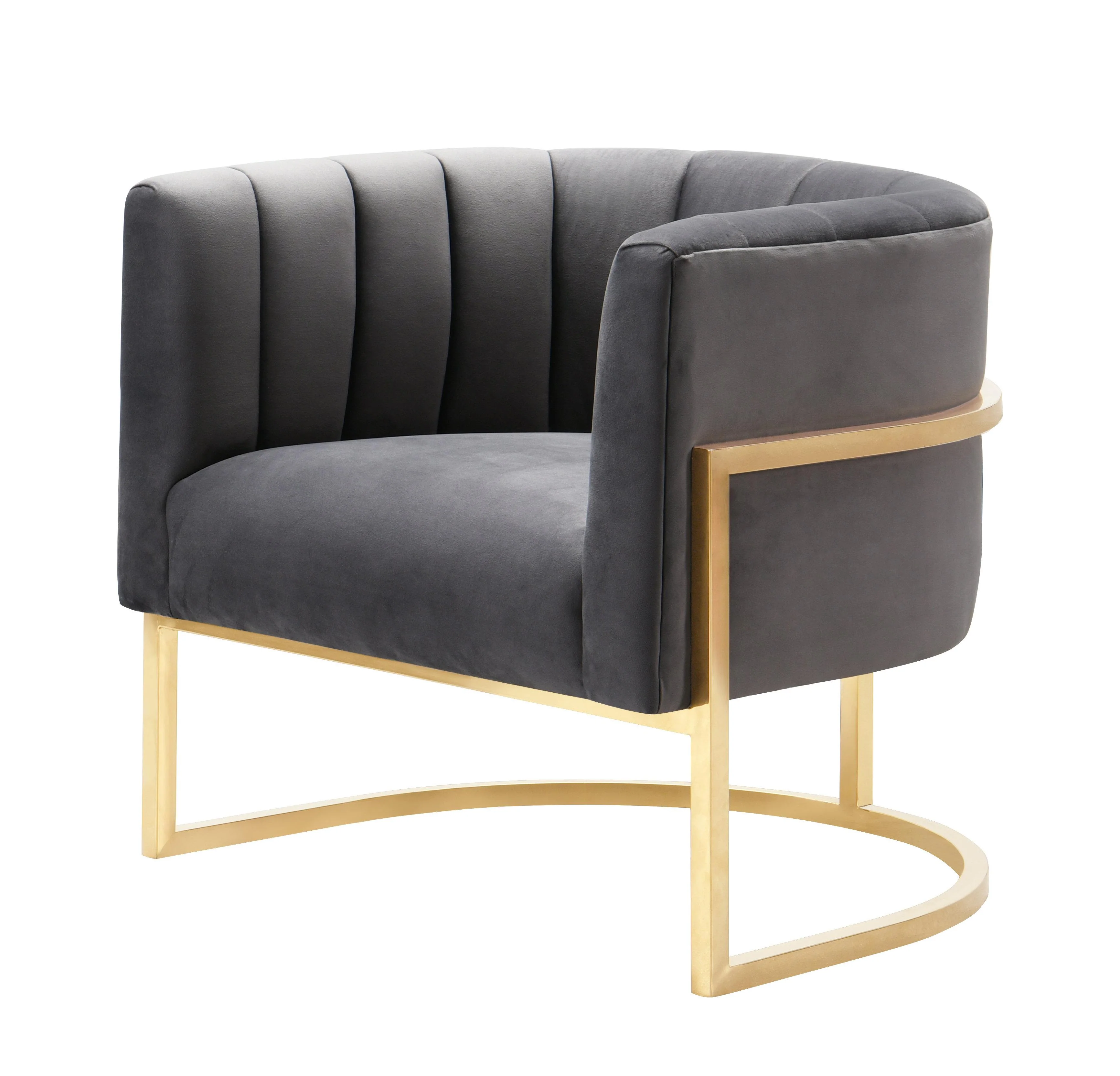 Magnolia Velvet Accent Chair with Gold Base - Image 23